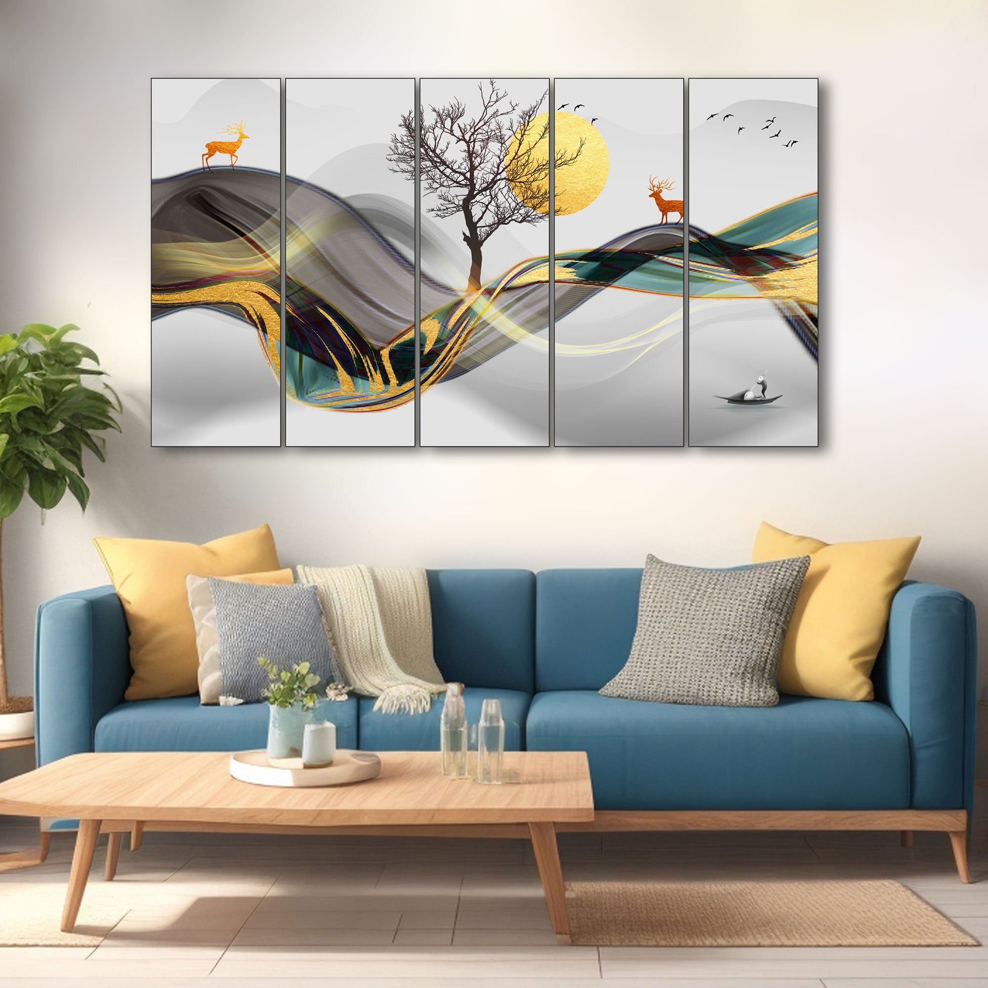 Nature Painting with frame Big Size Wall Art for living room,Bedroom,Drawing room,Hotels 27x48"