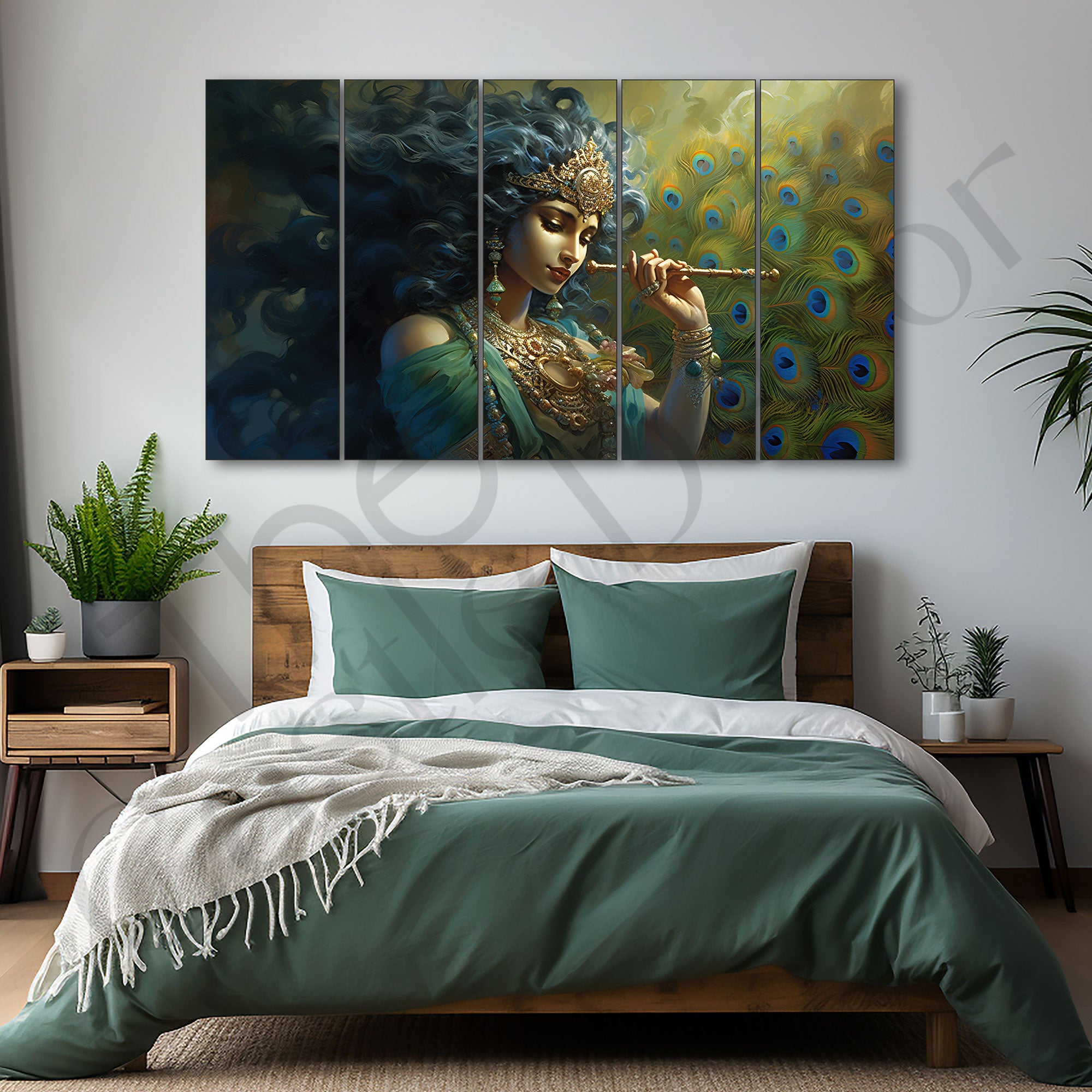Krishna Ji Painting with frame Big Size Wall Art for living room,Bedroom,Drawing room,Hotels
