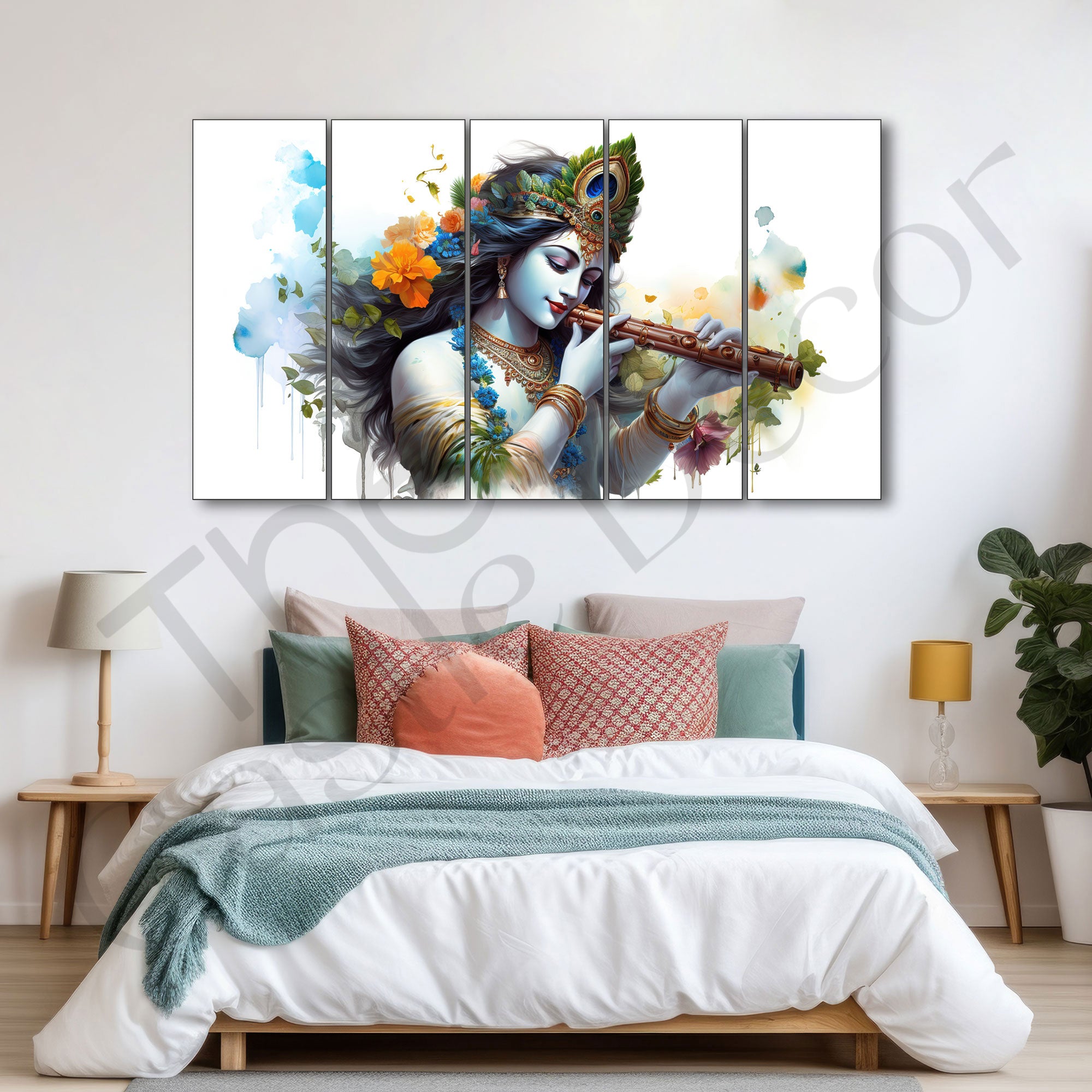 Krishna Ji Painting with frame Big Size Wall Art for living room,Bedroom,Drawing room,Hotels