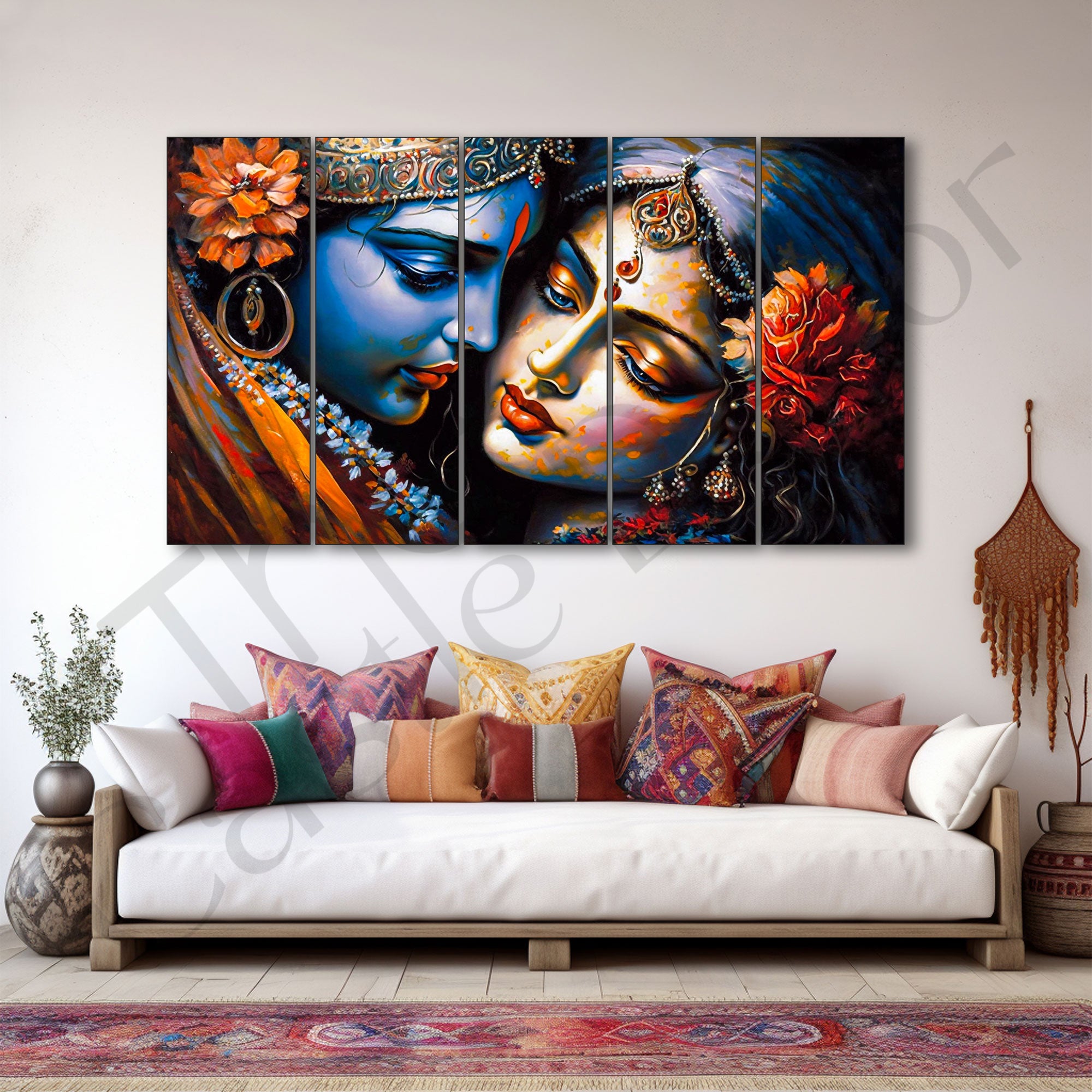Radha Krishna Painting with frame Big Size Wall Art for living room,Bedroom,Drawing room,Hotels