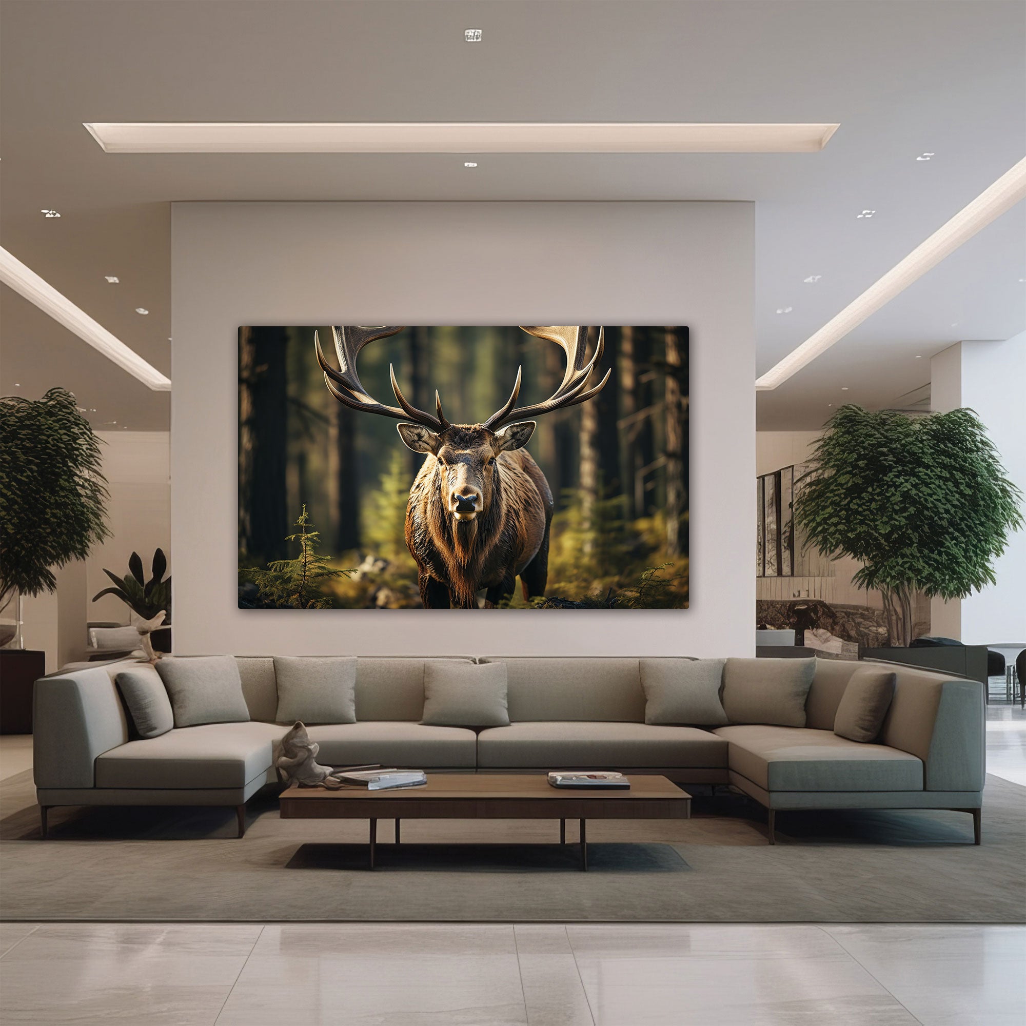 Deer Canvas painting with frame Big Size Wall Art for living room,Bedroom,Drawing room,Hotels