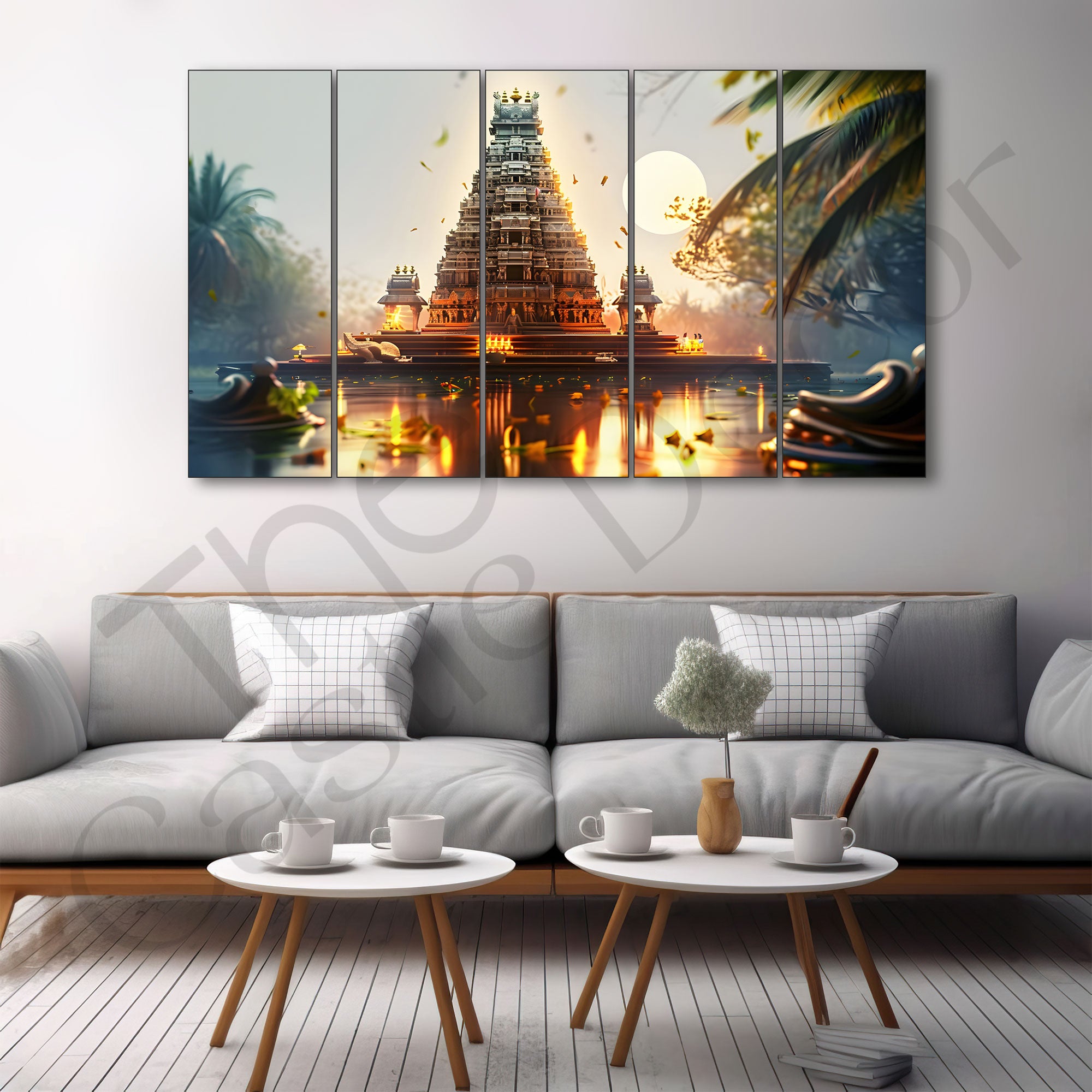 Temple Painting with frame Big Size Wall Art for living room,Bedroom,Drawing room,Hotels