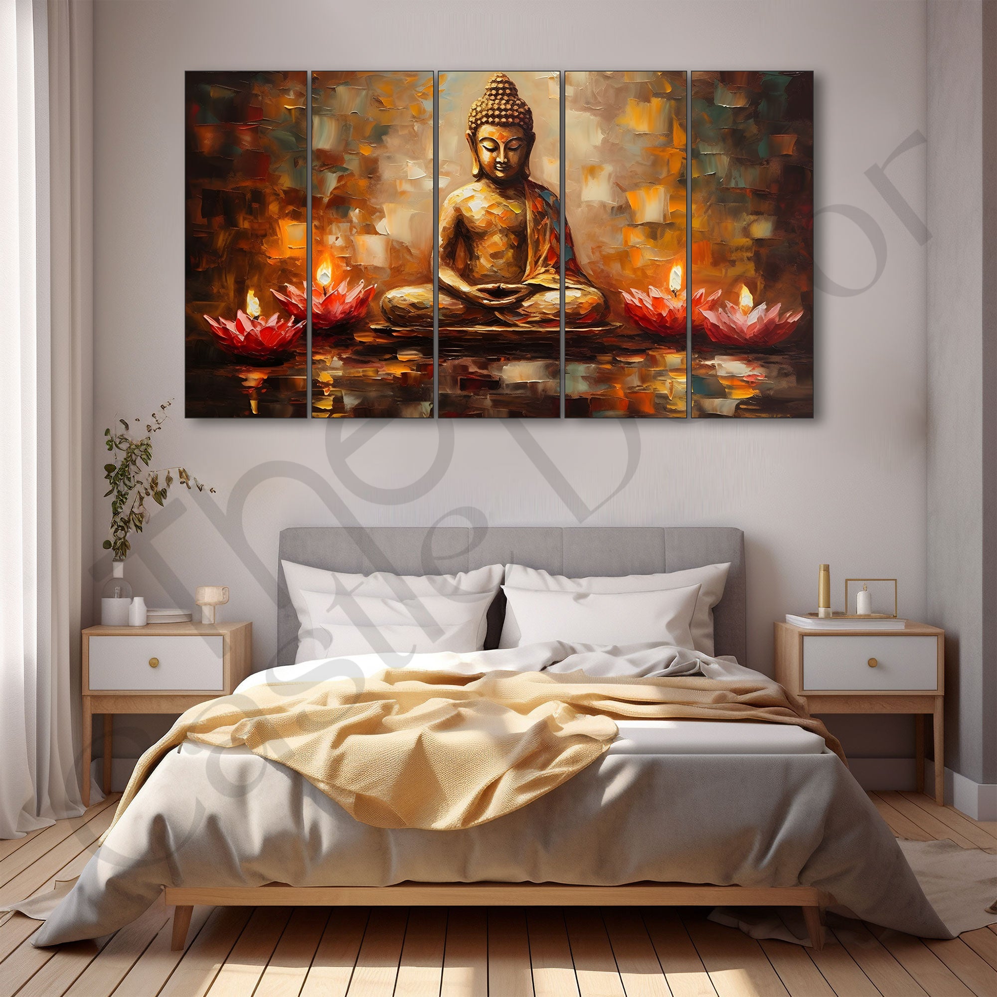 Lord Budha Painting with frame Big Size Wall Art for living room,Bedroom,Drawing room,Hotels