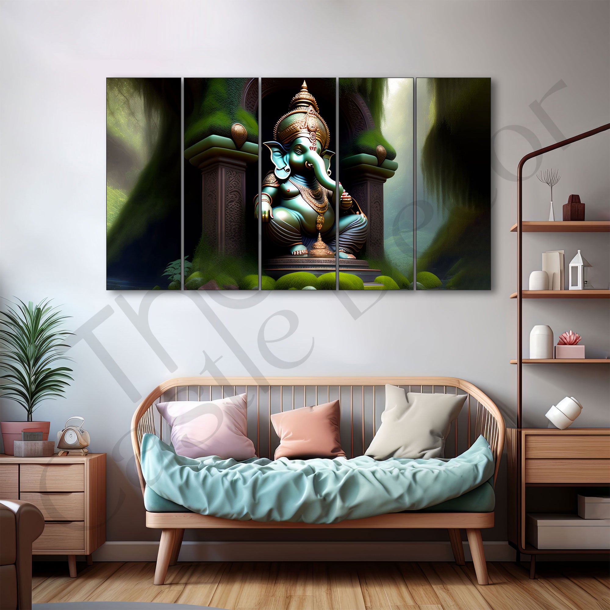 Lord Ganesha Painting with frame Big Size Wall Art for living room,Bedroom,Drawing room,Hotels