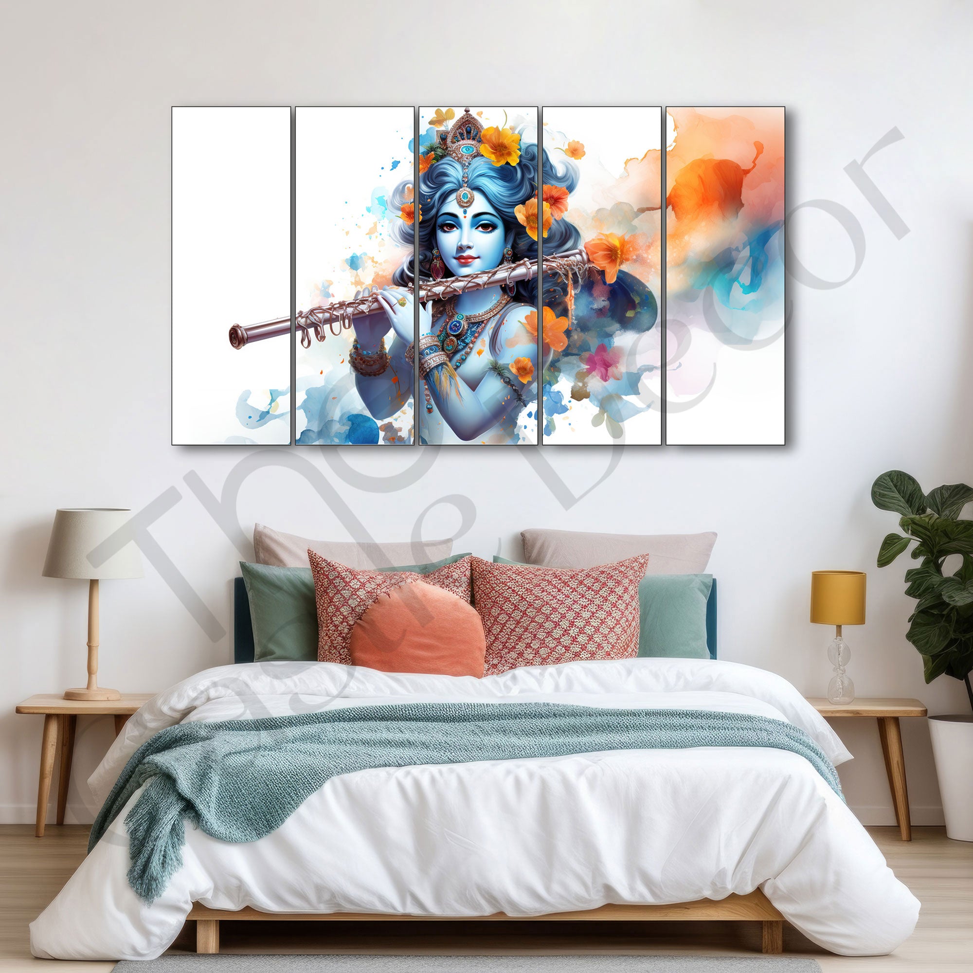 Krishna Ji Painting with frame Big Size Wall Art for living room,Bedroom,Drawing room,Hotels