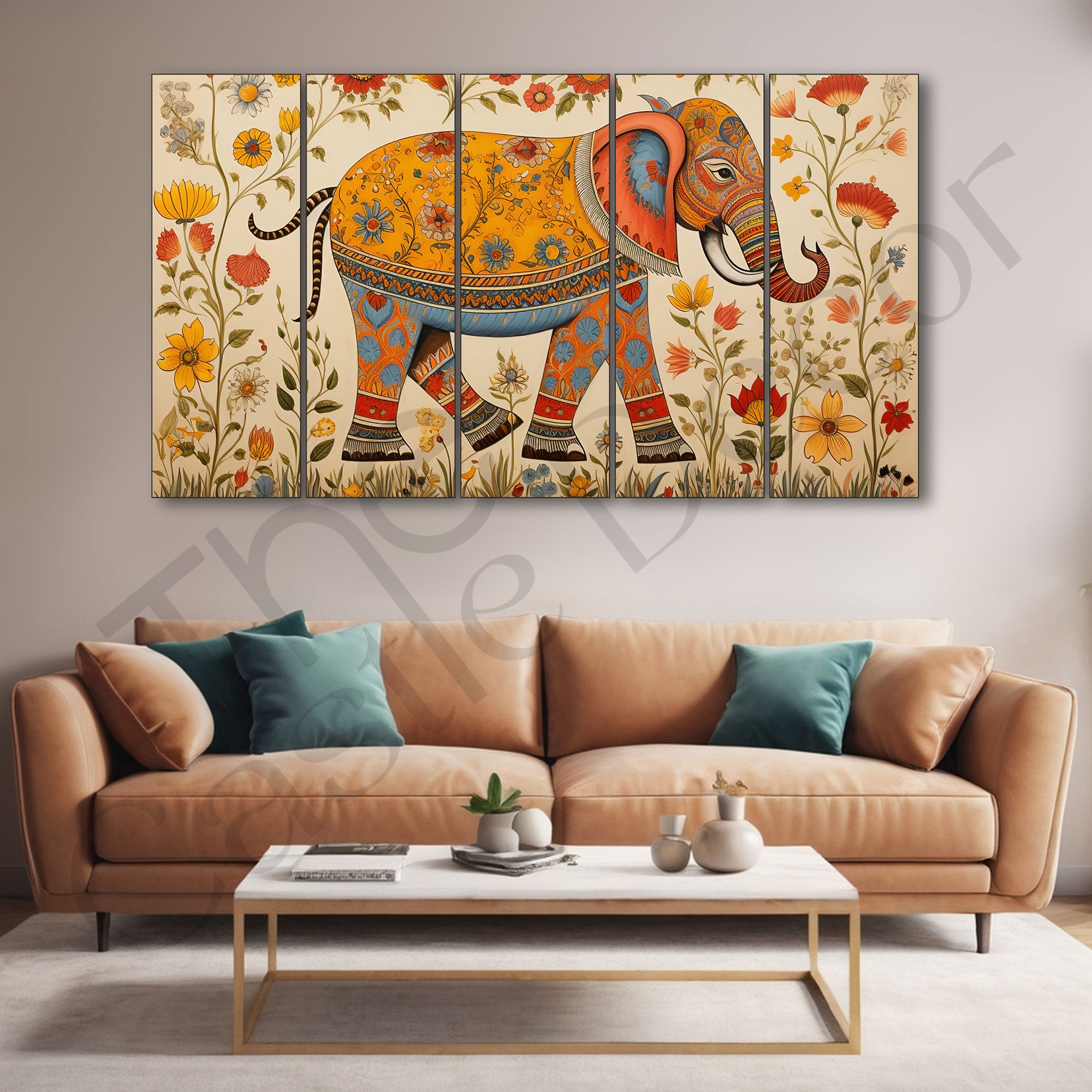 Madhubani Painting with frame Big Size Wall Art for living room,Bedroom,Drawing room,Hotels