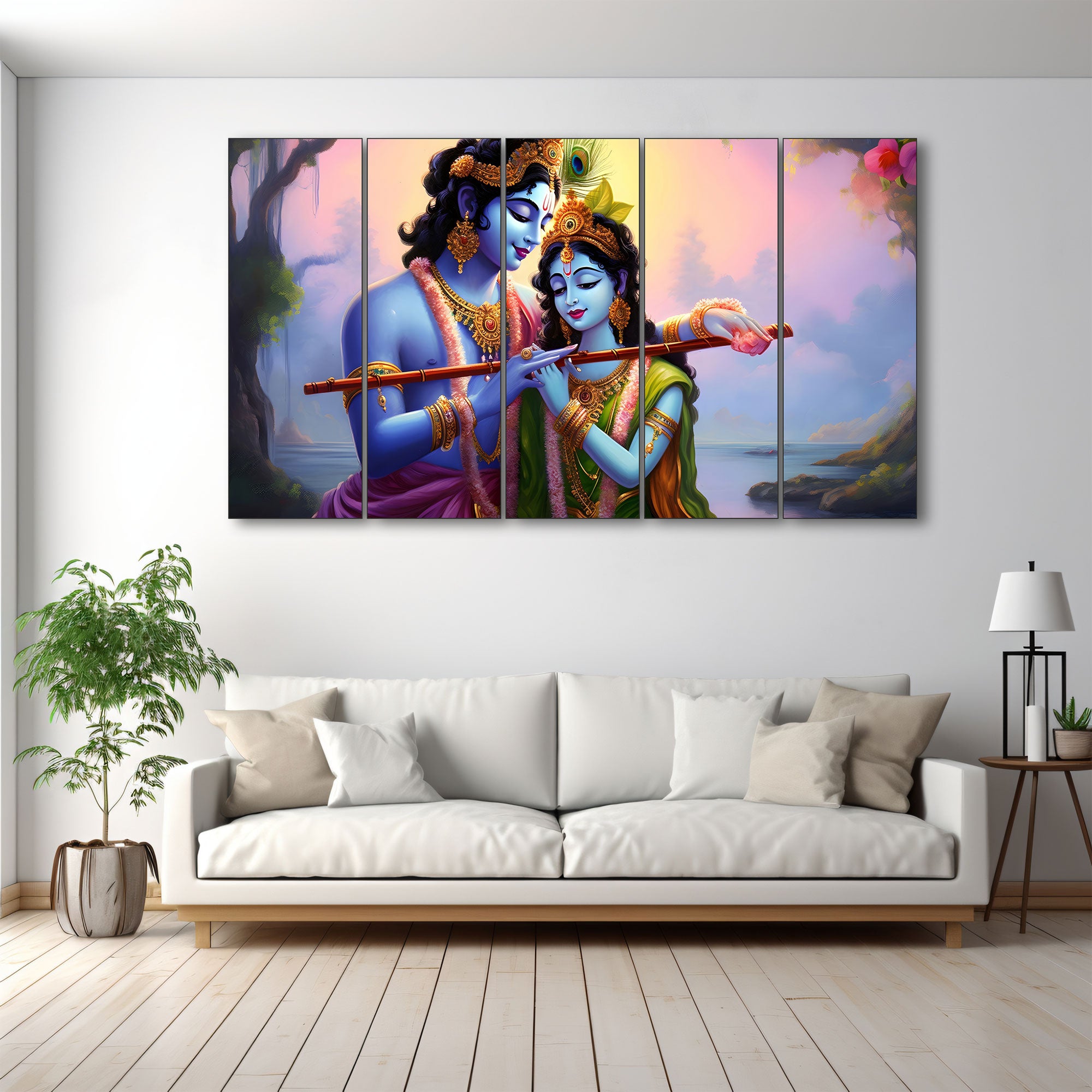 Radha Krishna Painting with frame Big Size Wall Art for living room,Bedroom,Drawing room,Hotels