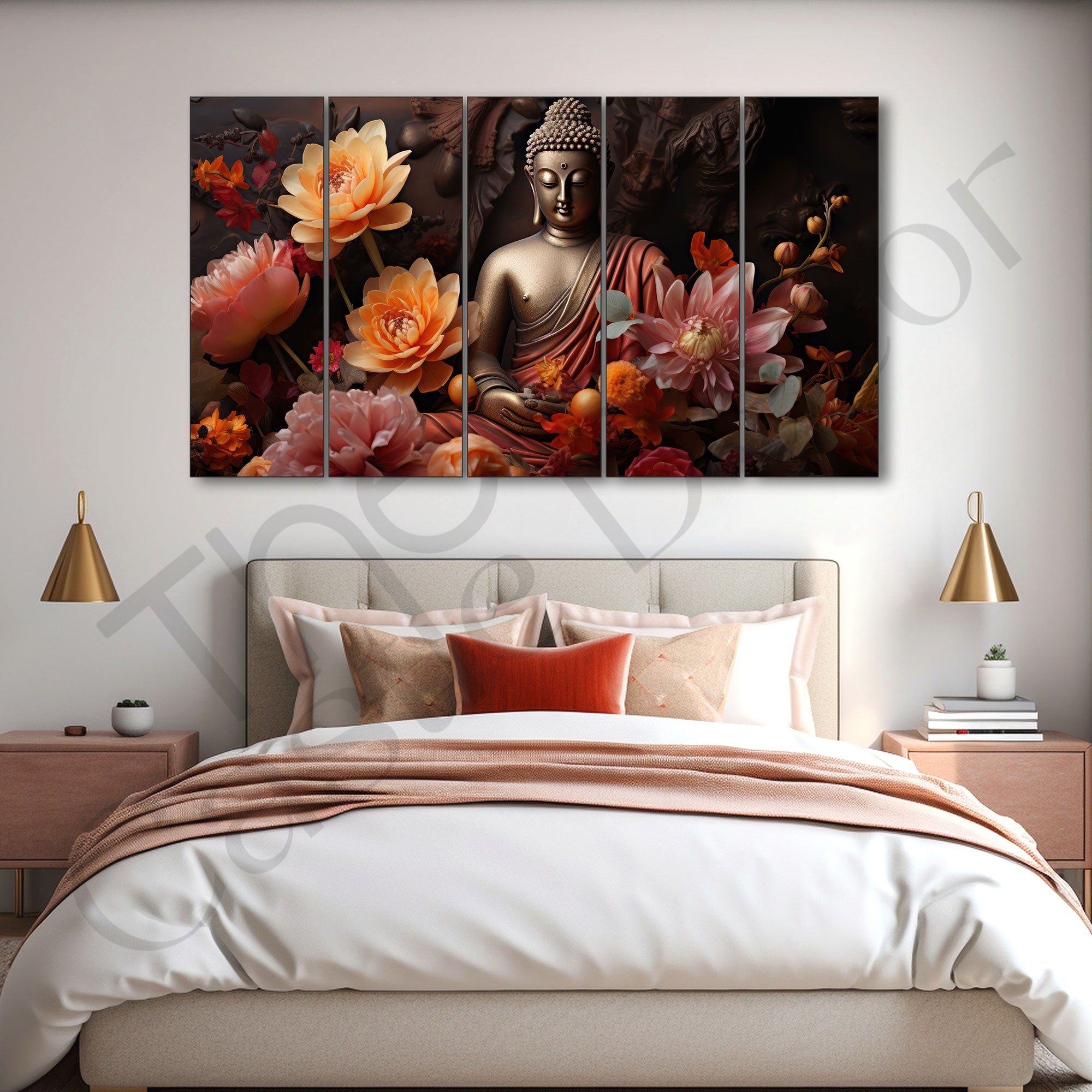 Lord Budha Painting with frame Big Size Wall Art for living room,Bedroom,Drawing room,Hotels