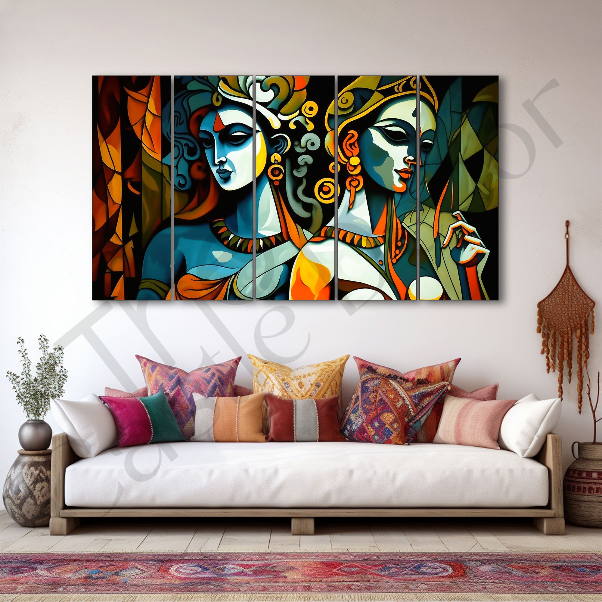 Radha Krishna Painting with frame Big Size Wall Art for living room,Bedroom,Drawing room,Hotels