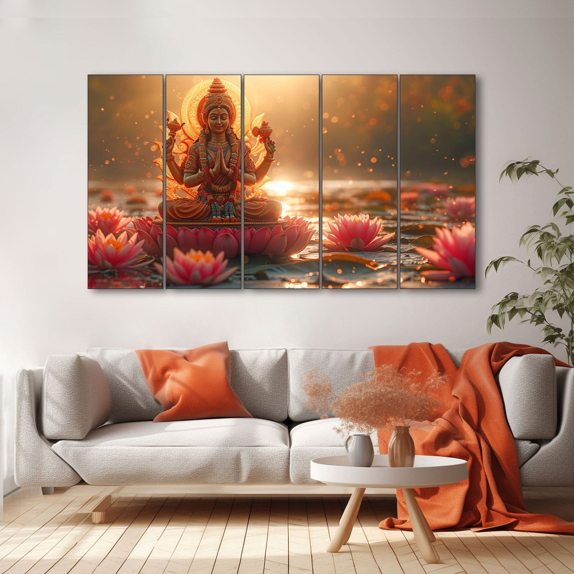Goddess Laxmi ji Painting with frame Big Size Wall Art for living room,Bedroom,Drawing room,Hotels