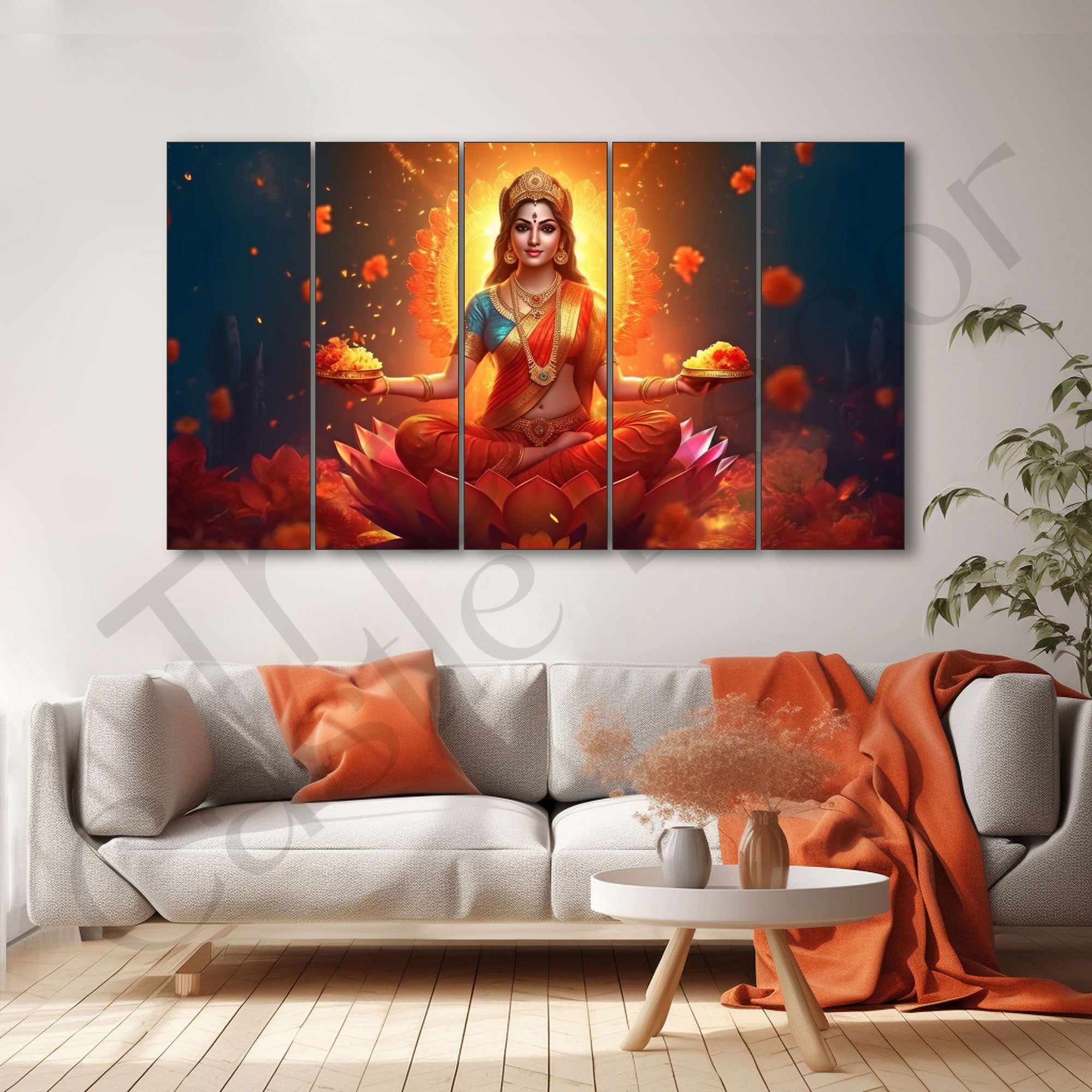 Goddess Laxmi ji Painting with frame Big Size Wall Art for living room,Bedroom,Drawing room,Hotels