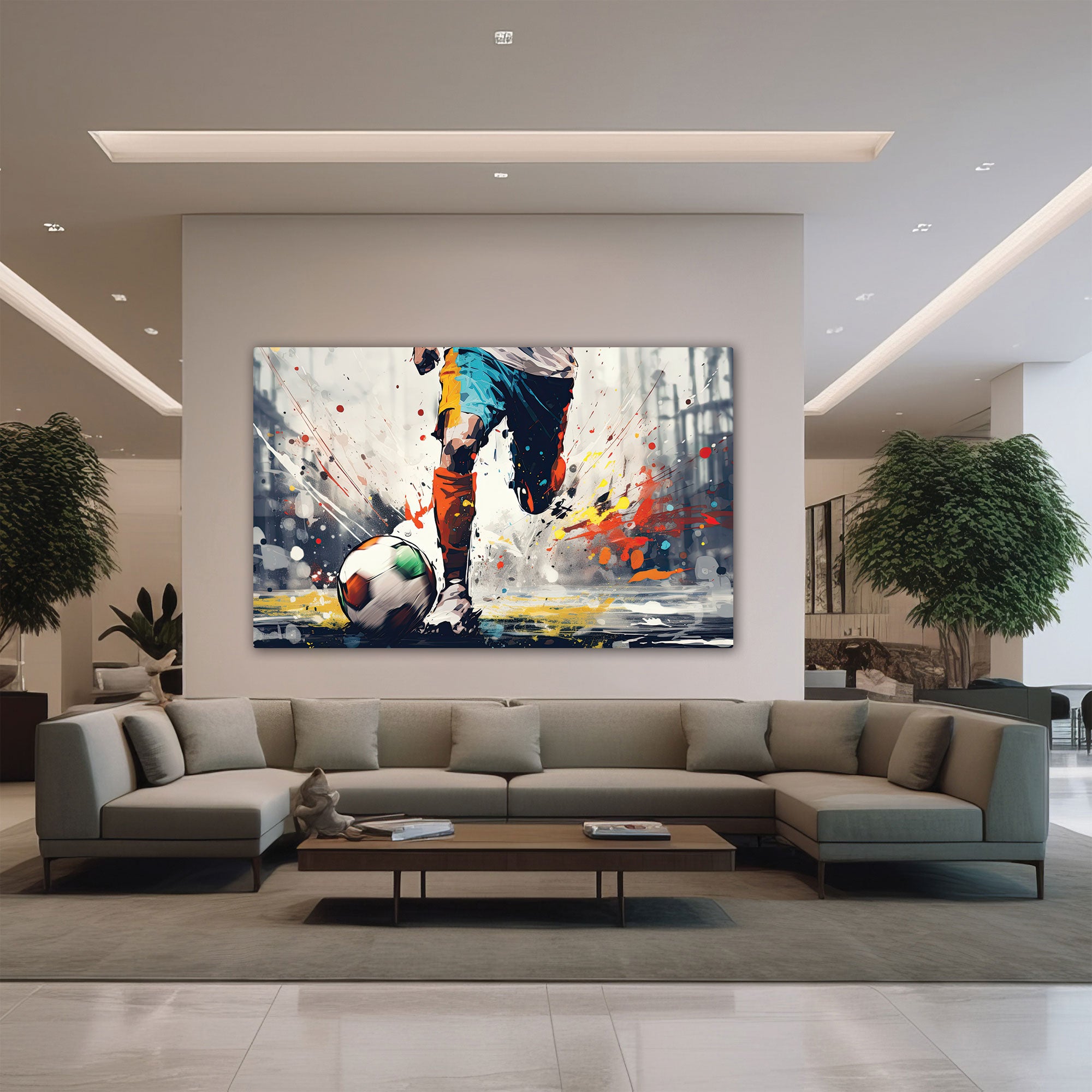 Football Canvas painting with frame Big Size Wall Art for living room,Bedroom,Drawing room,Hotels