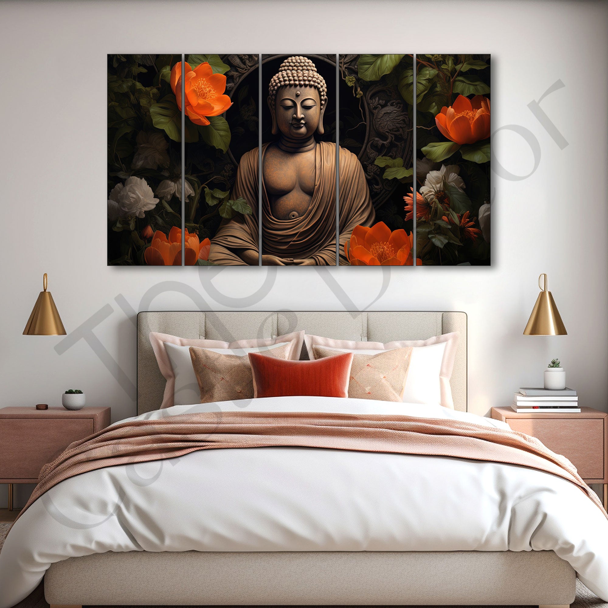 Lord Budha Painting with frame Big Size Wall Art for living room,Bedroom,Drawing room,Hotels