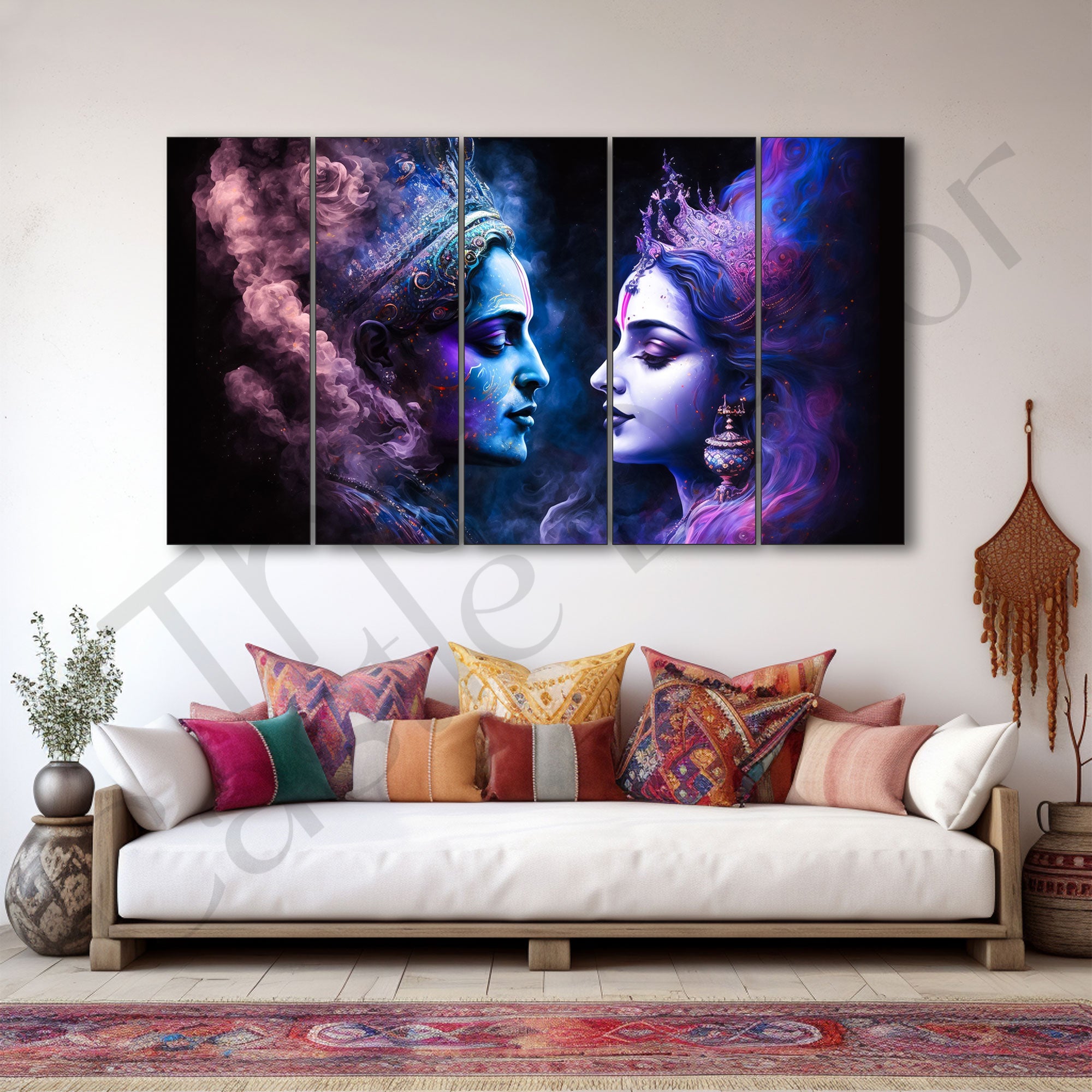 Radha Krishna Painting with frame Big Size Wall Art for living room,Bedroom,Drawing room,Hotels