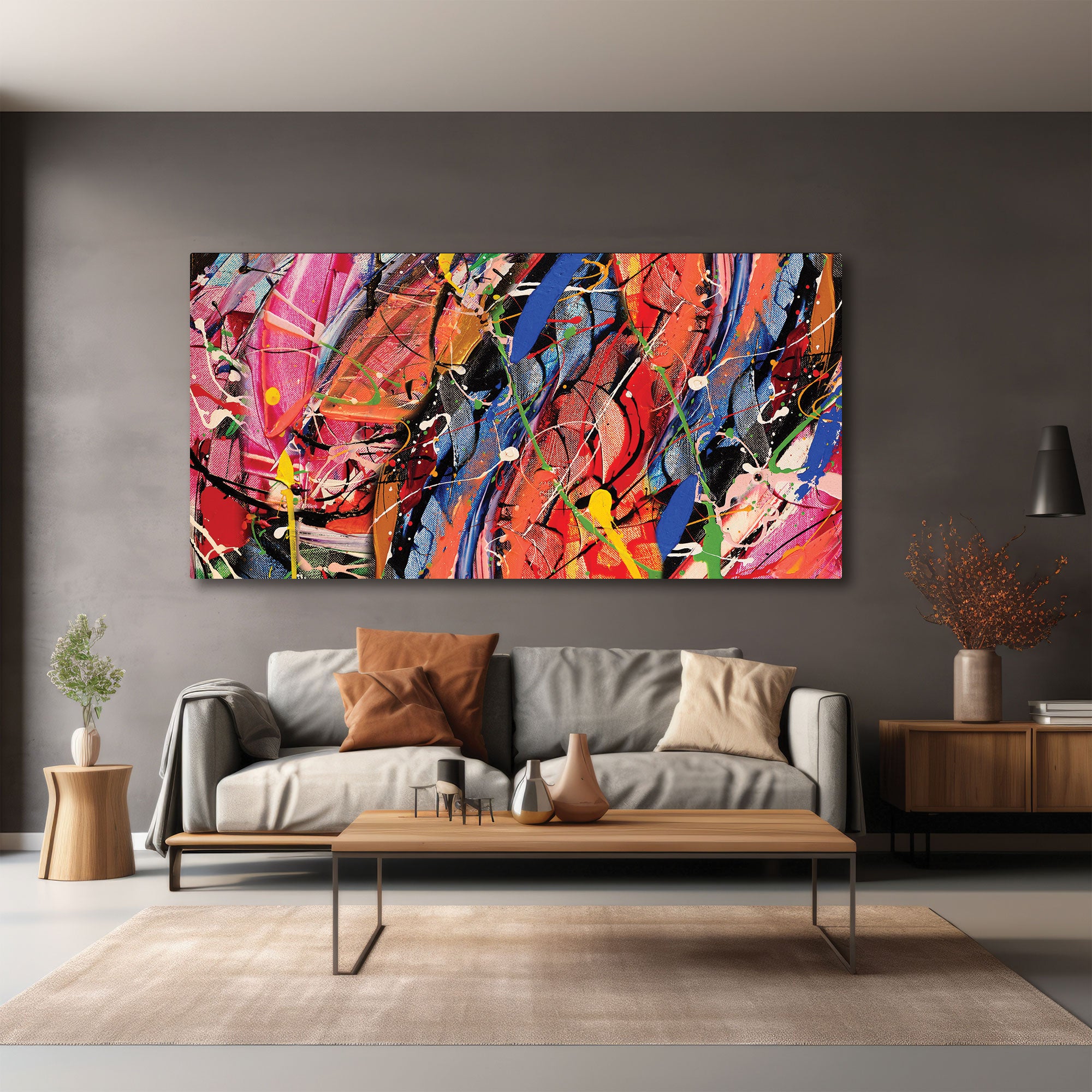 ColourfulAbstract art Canvas painting with frame Big Size Wall Art for living room,Bedroom,Drawing room,Hotels
