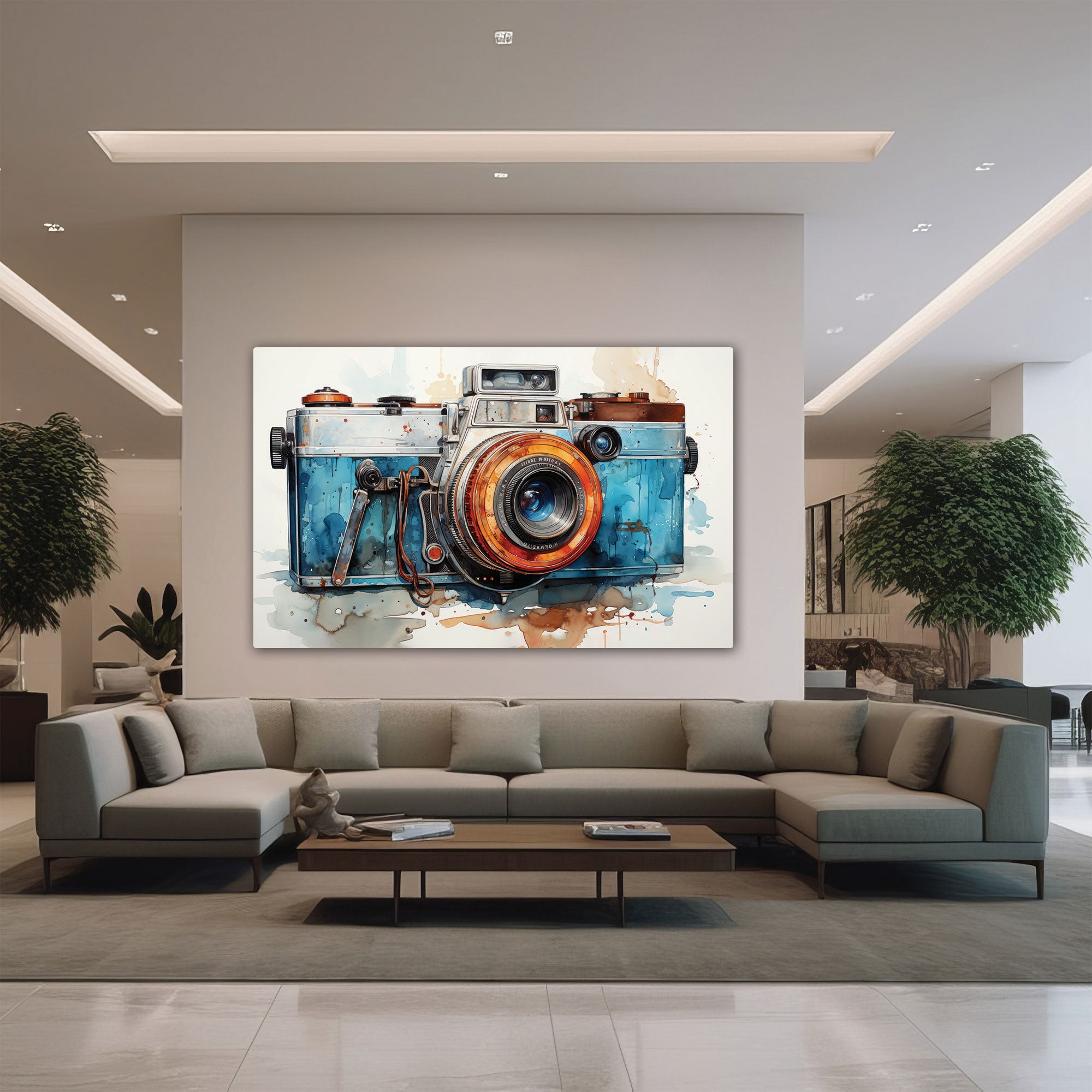 CameraAbstract Canvas painting with frame Big Size Wall Art for living room,Bedroom,Drawing room,Hotels