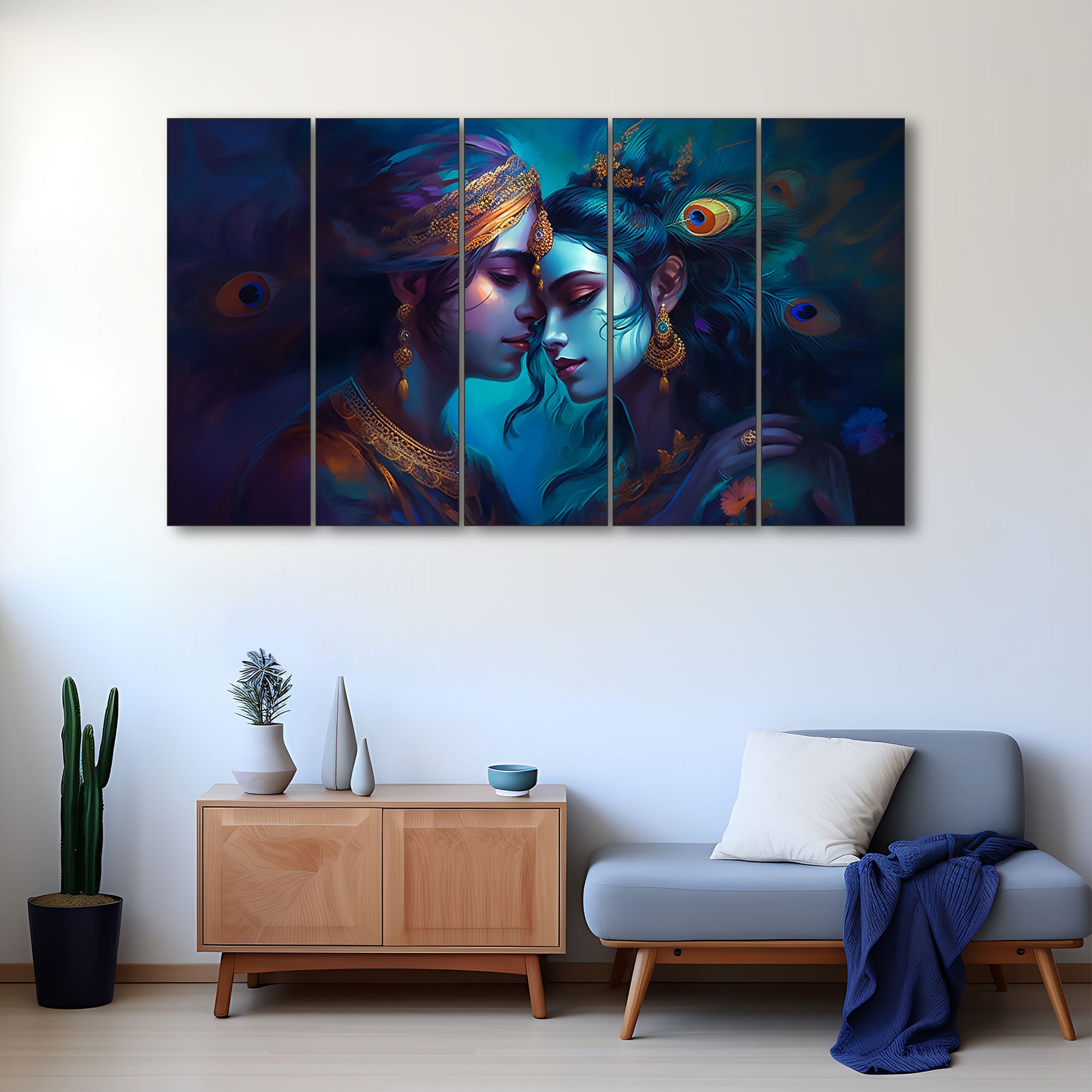 Radha Krishna Painting with frame Big Size Wall Art for living room,Bedroom,Drawing room,Hotels (Copy)