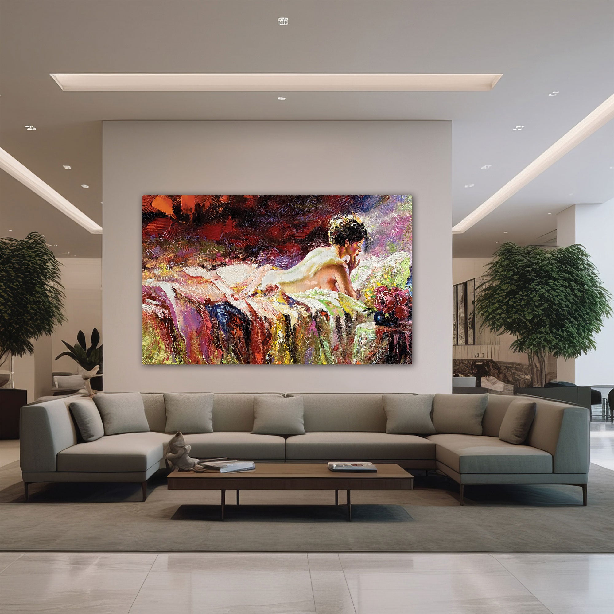 Naked Women Canvas painting with frame Big Size Wall Art for living room,Bedroom,Drawing room,Hotels