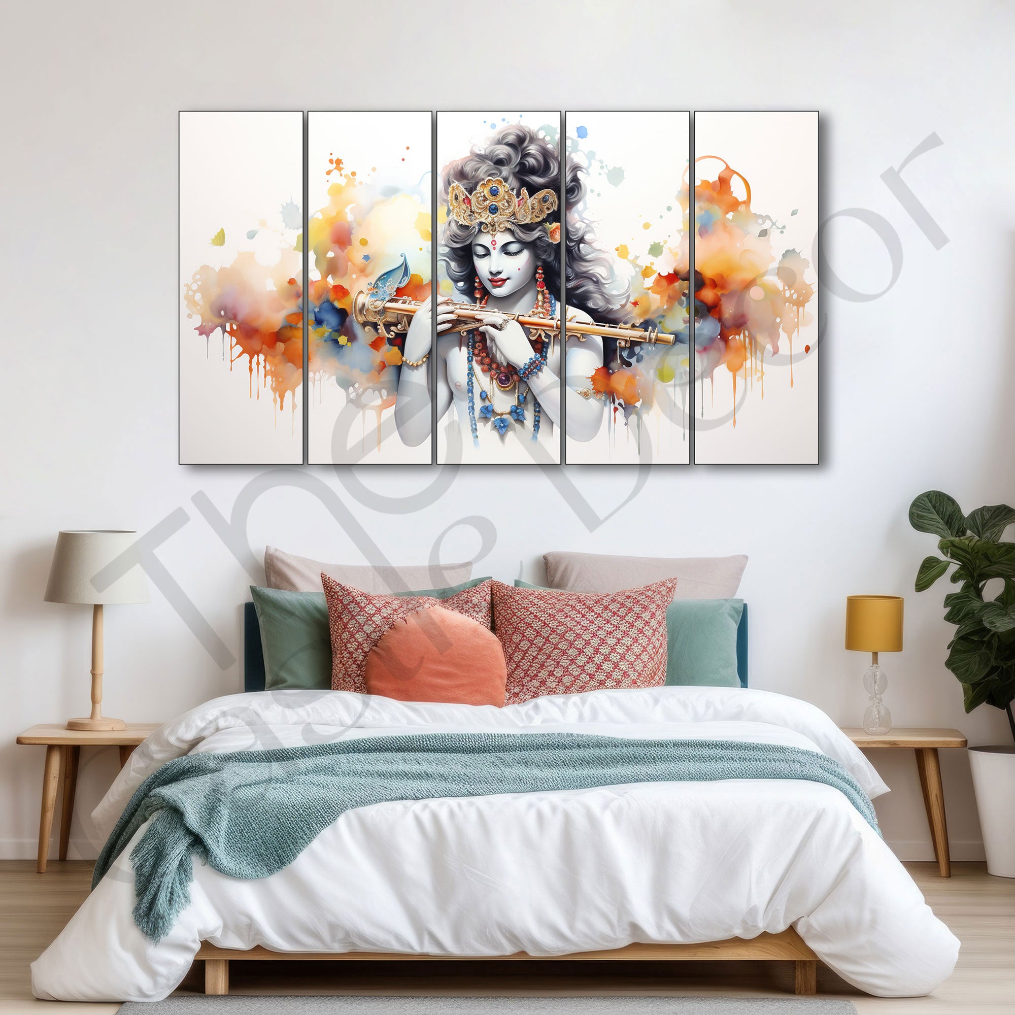 Krishna Ji Painting with frame Big Size Wall Art for living room,Bedroom,Drawing room,Hotels
