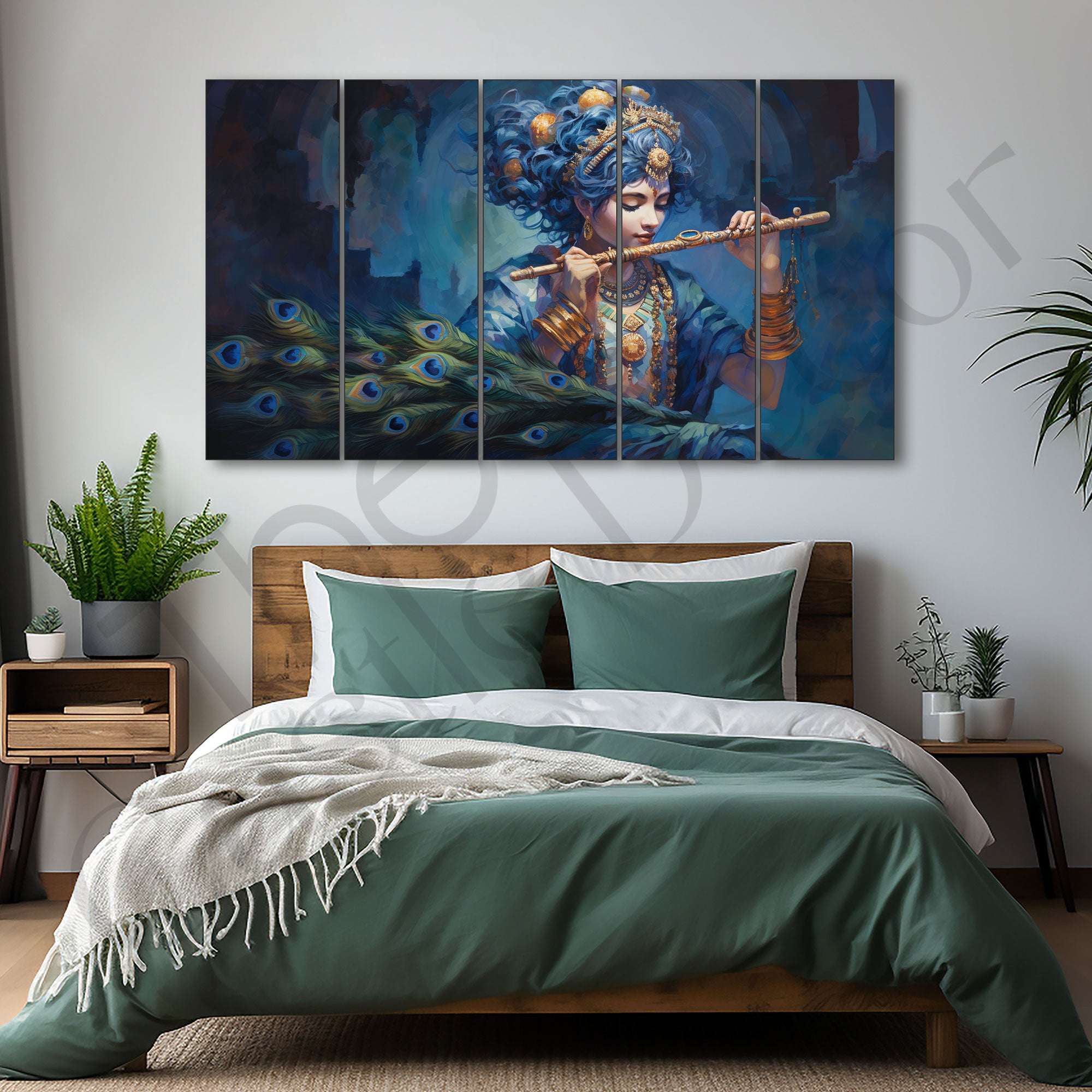 Krishna Ji Painting with frame Big Size Wall Art for living room,Bedroom,Drawing room,Hotels