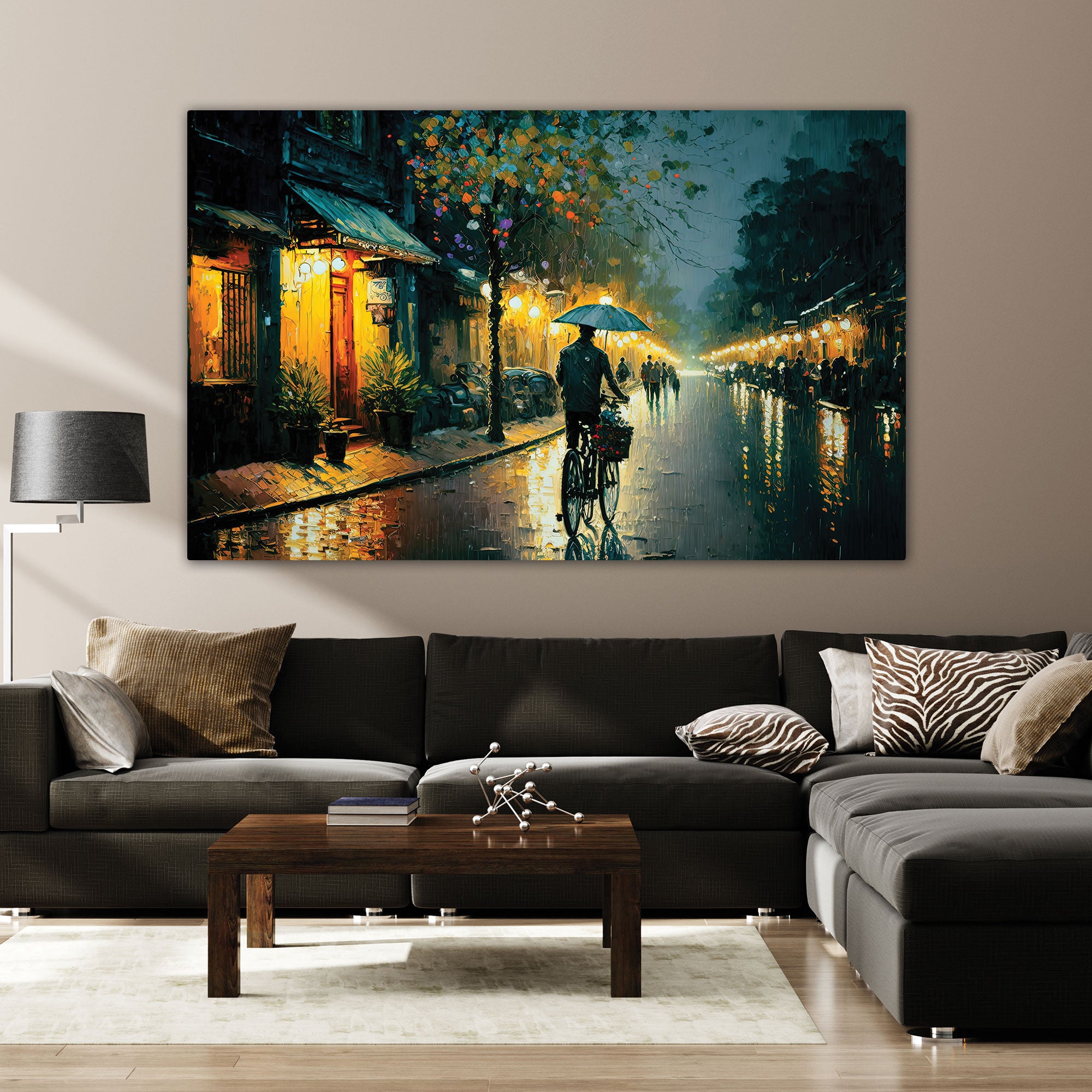 NightAbstract Canvas painting with frame Big Size Wall Art for living room,Bedroom,Drawing room,Hotels