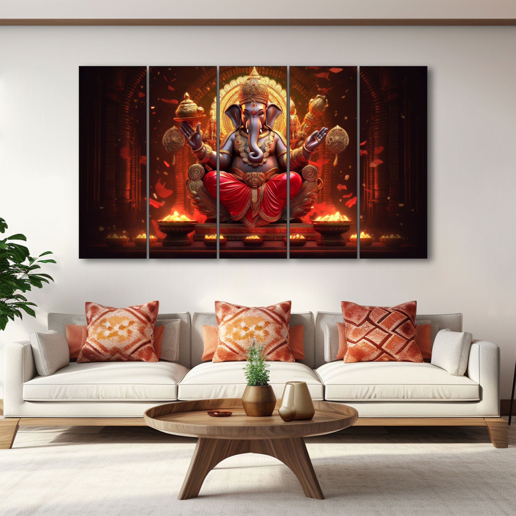 Lord Ganesha Painting with frame Big Size Wall Art for living room,Bedroom,Drawing room,Hotels