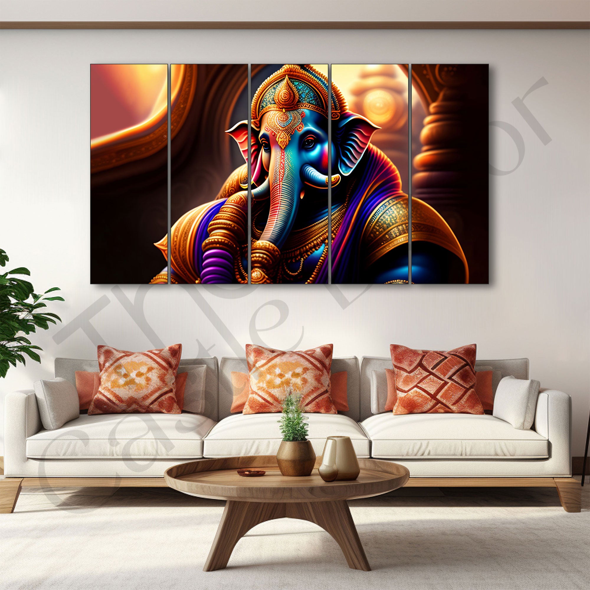 Lord Ganesha Painting with frame Big Size Wall Art for living room,Bedroom,Drawing room,Hotels