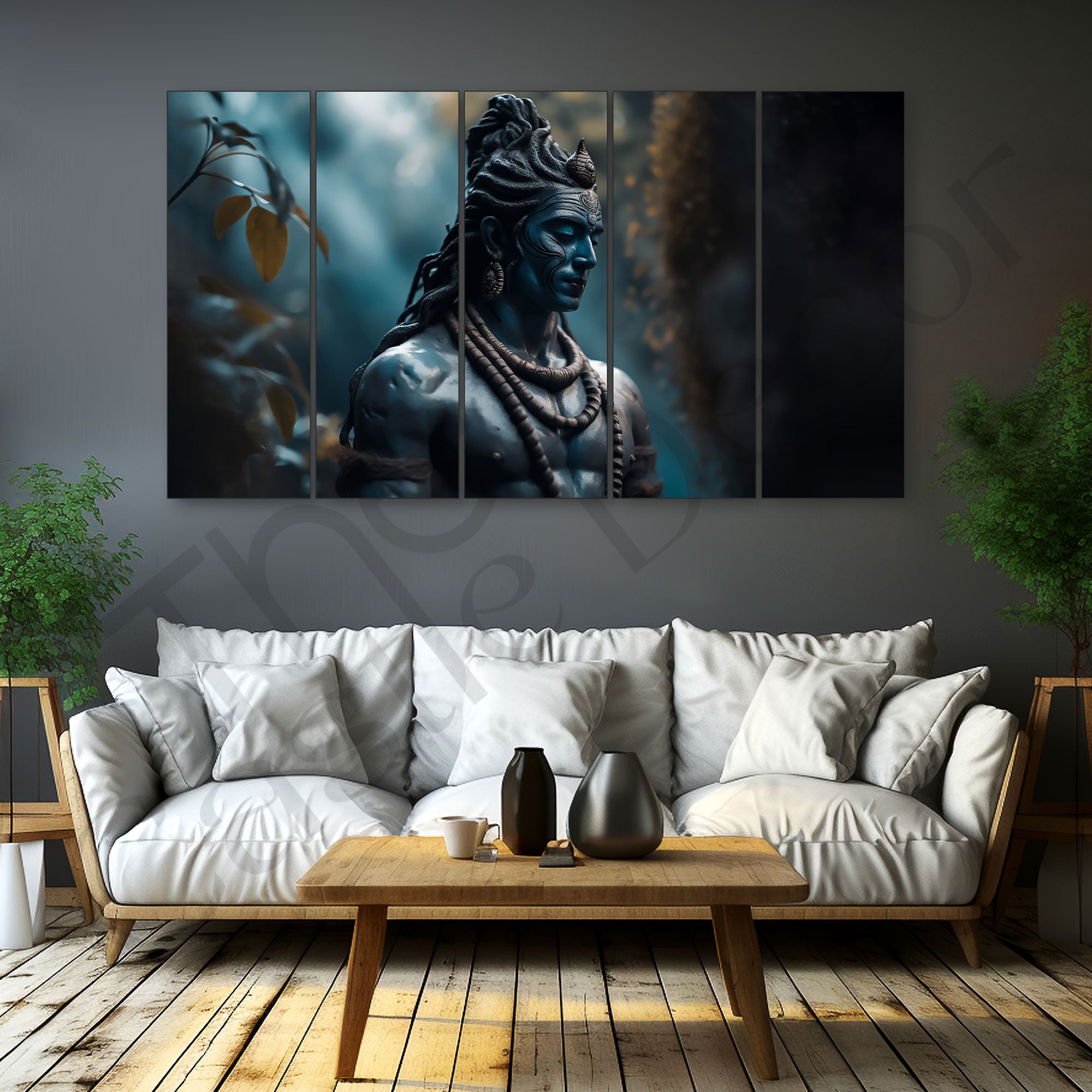 Lord Shiva Painting with frame Big Size Wall Art for living room,Bedroom,Drawing room,Hotels