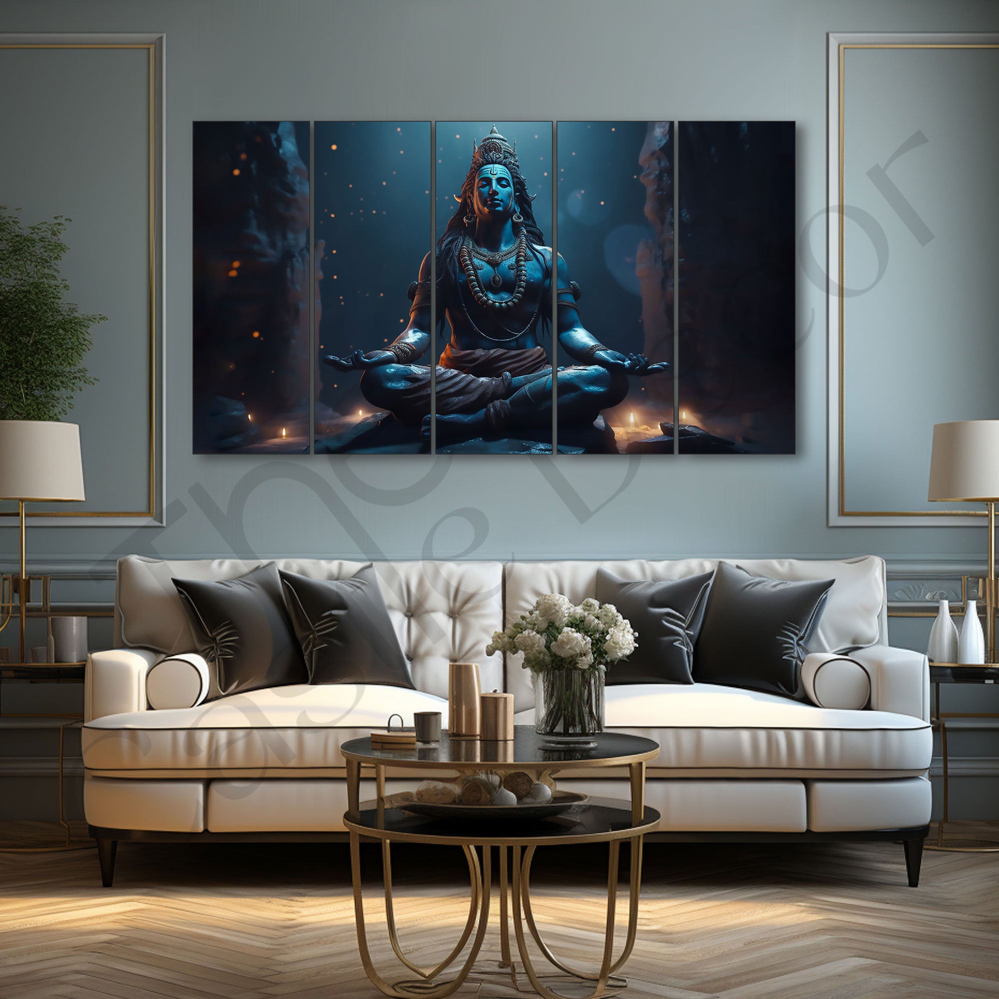 Lord Shiva Painting with frame Big Size Wall Art for living room,Bedroom,Drawing room,Hotels
