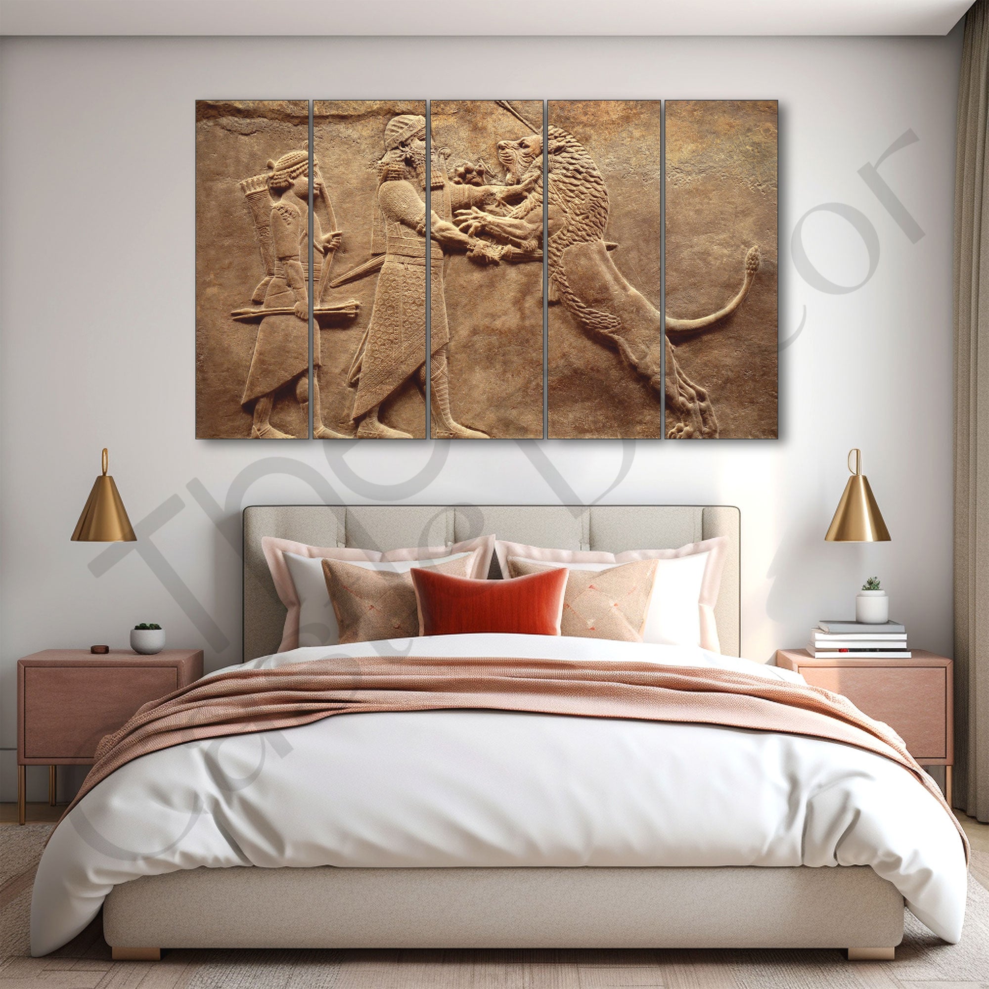 Assyrian Painting with frame Big Size Wall Art for living room,Bedroom,Drawing room,Hotels