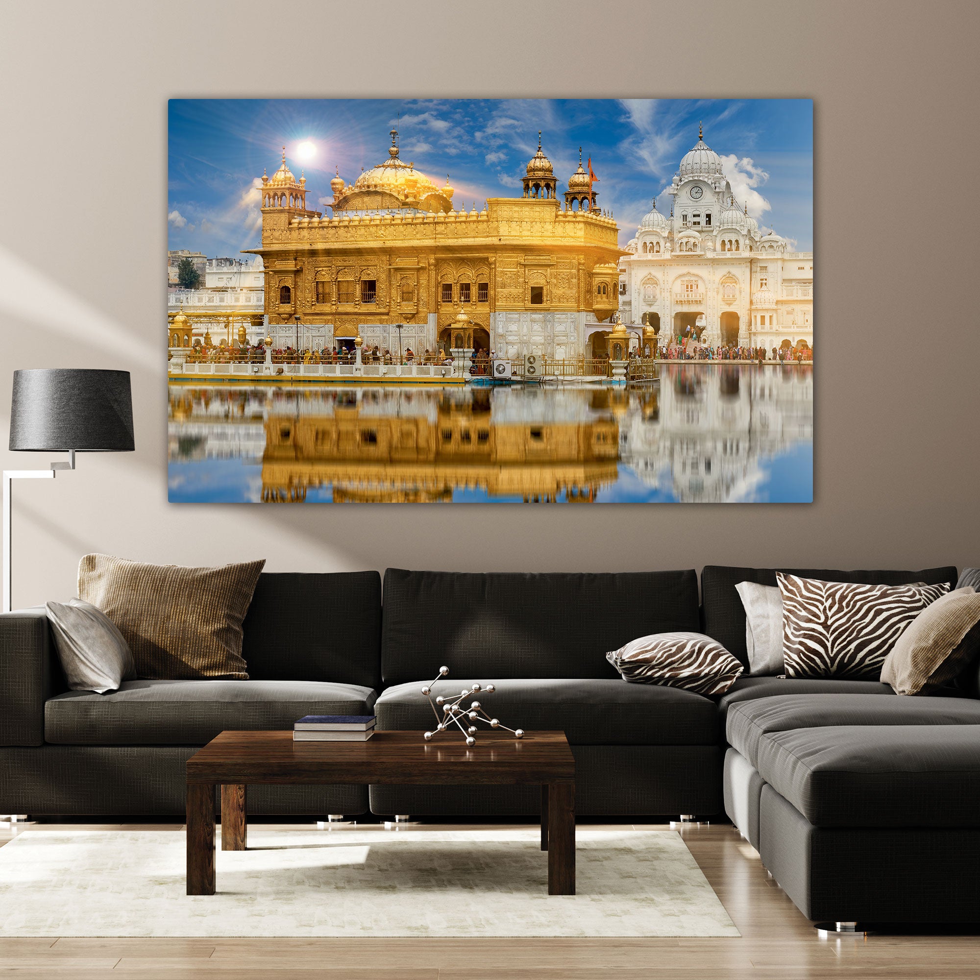 Darbar sahib/Golden temple Canvas painting with frame Big Size Wall Art for living room,Bedroom,Drawing room,Hotels