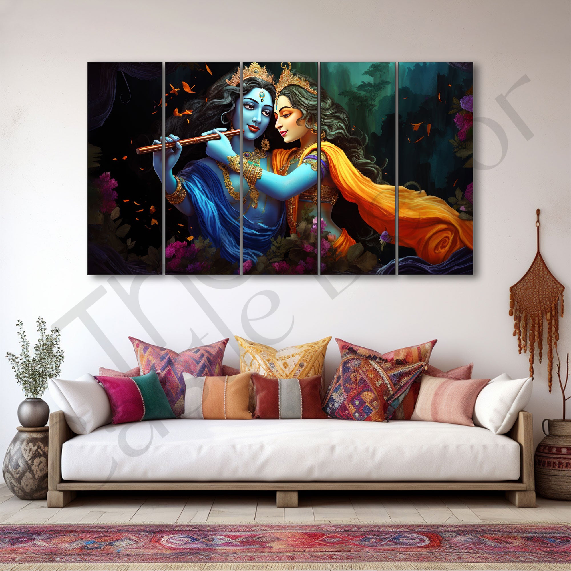 Radha Krishna Painting with frame Big Size Wall Art for living room,Bedroom,Drawing room,Hotels