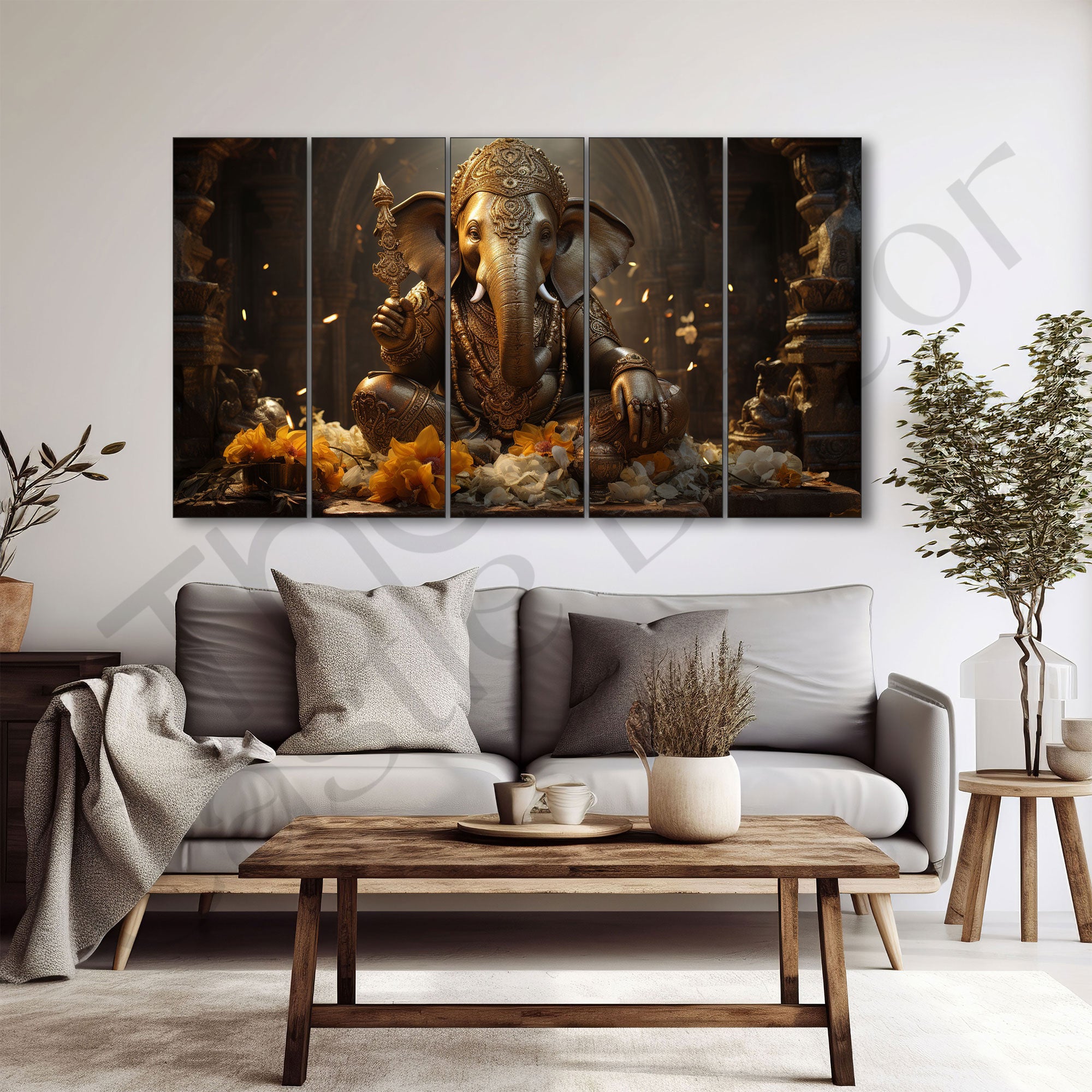 Lord Ganesha Painting with frame Big Size Wall Art for living room,Bedroom,Drawing room,Hotels