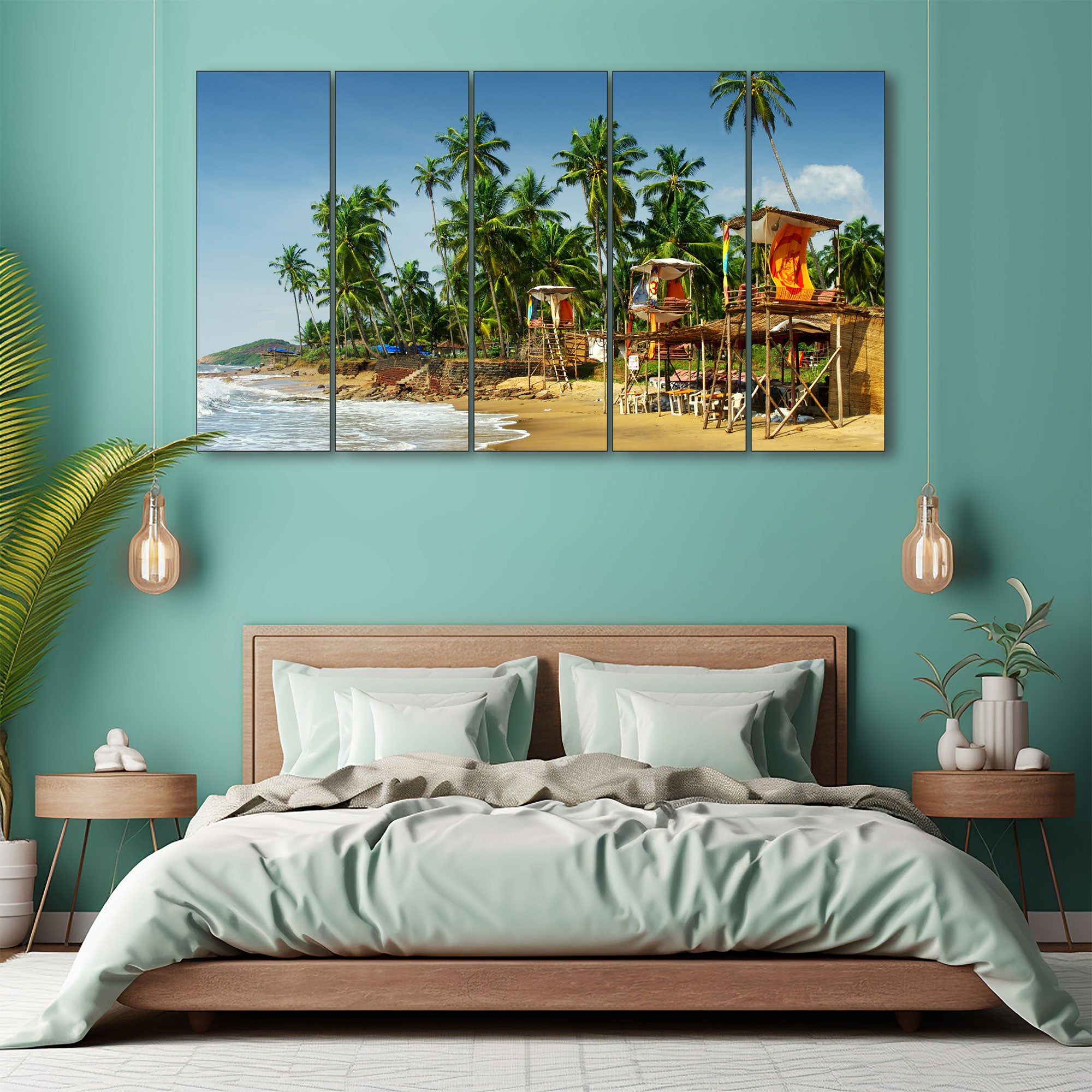 Kerala Sea Painting with frame Big Size Wall Art for living room,Bedroom,Drawing room,Hotels
