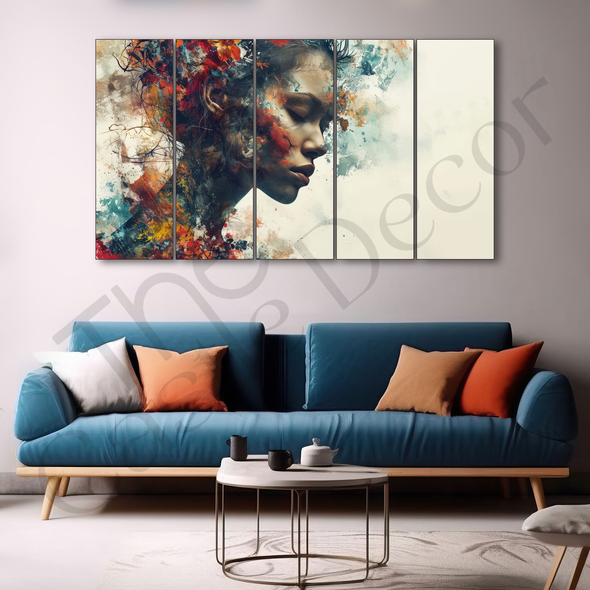 Woman Abstract Painting with frame Big Size Wall Art for living room,Bedroom,Drawing room,Hotels