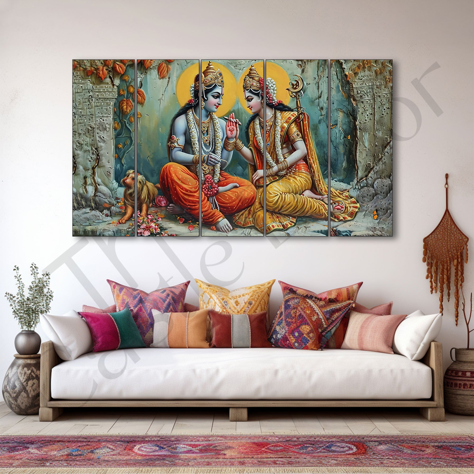 Radha Krishna Painting with frame Big Size Wall Art for living room,Bedroom,Drawing room,Hotels