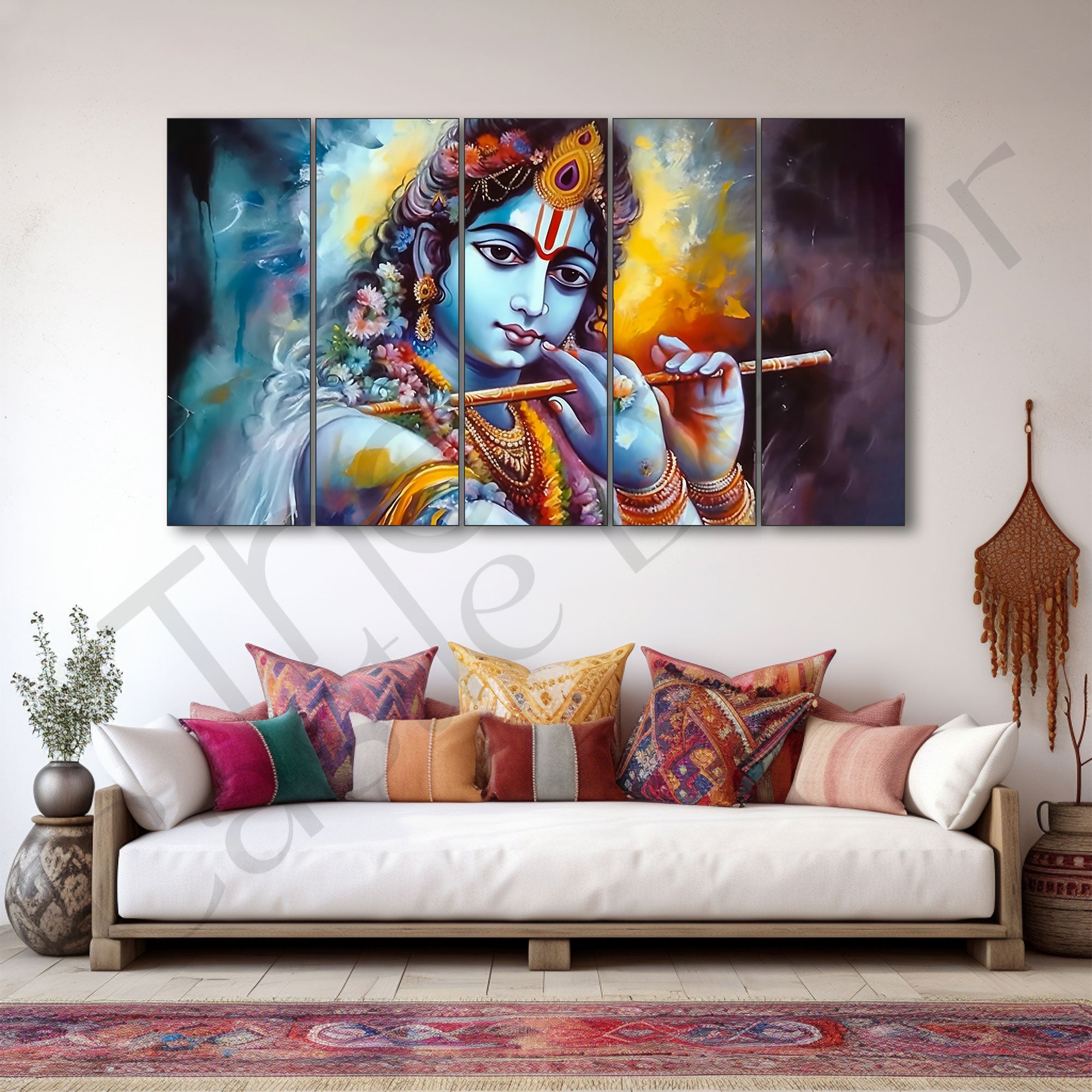 Krishna Ji Painting with frame Big Size Wall Art for living room,Bedroom,Drawing room,Hotels