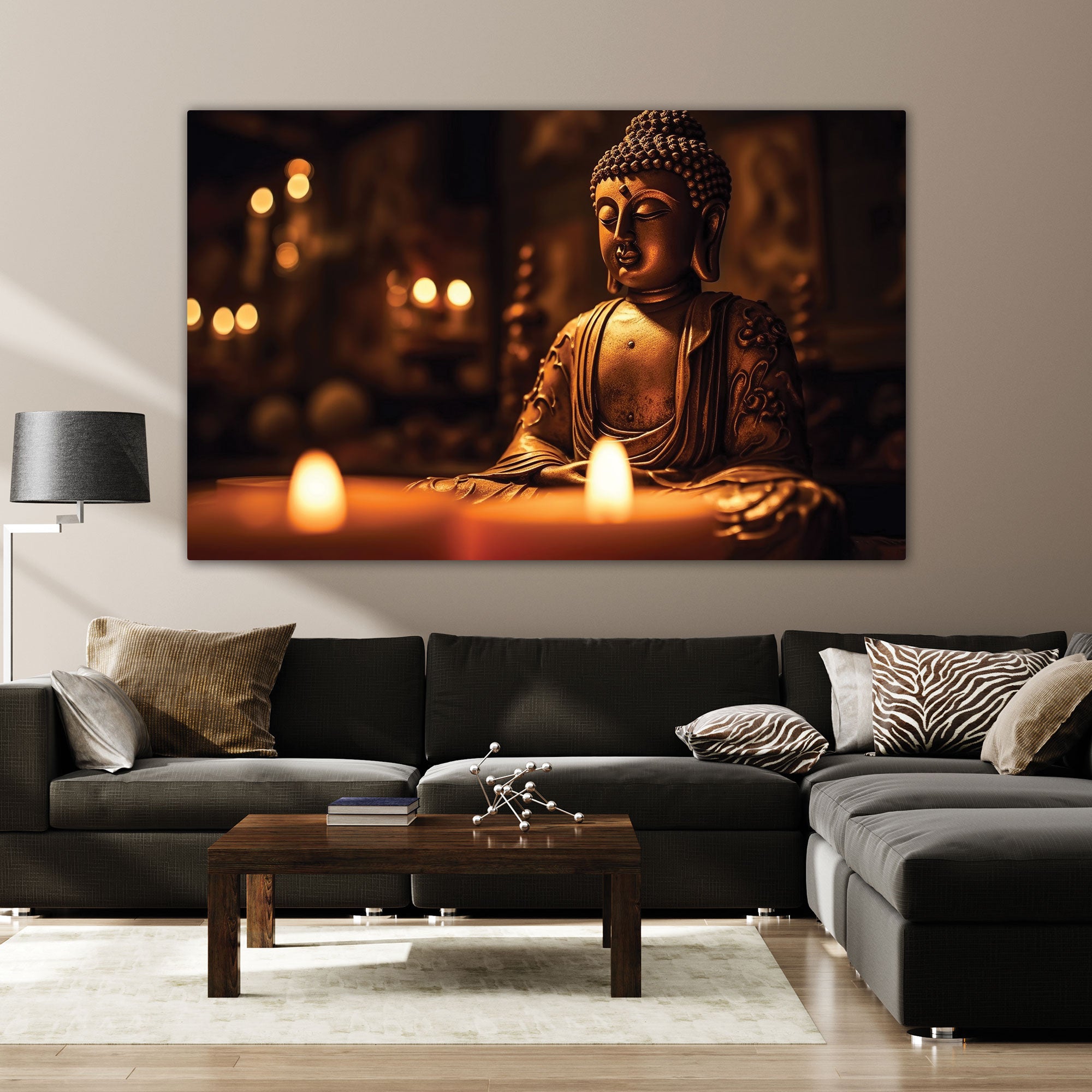 Budha art Canvas painting with frame Big Size Wall Art for living room,Bedroom,Drawing room,Hotels