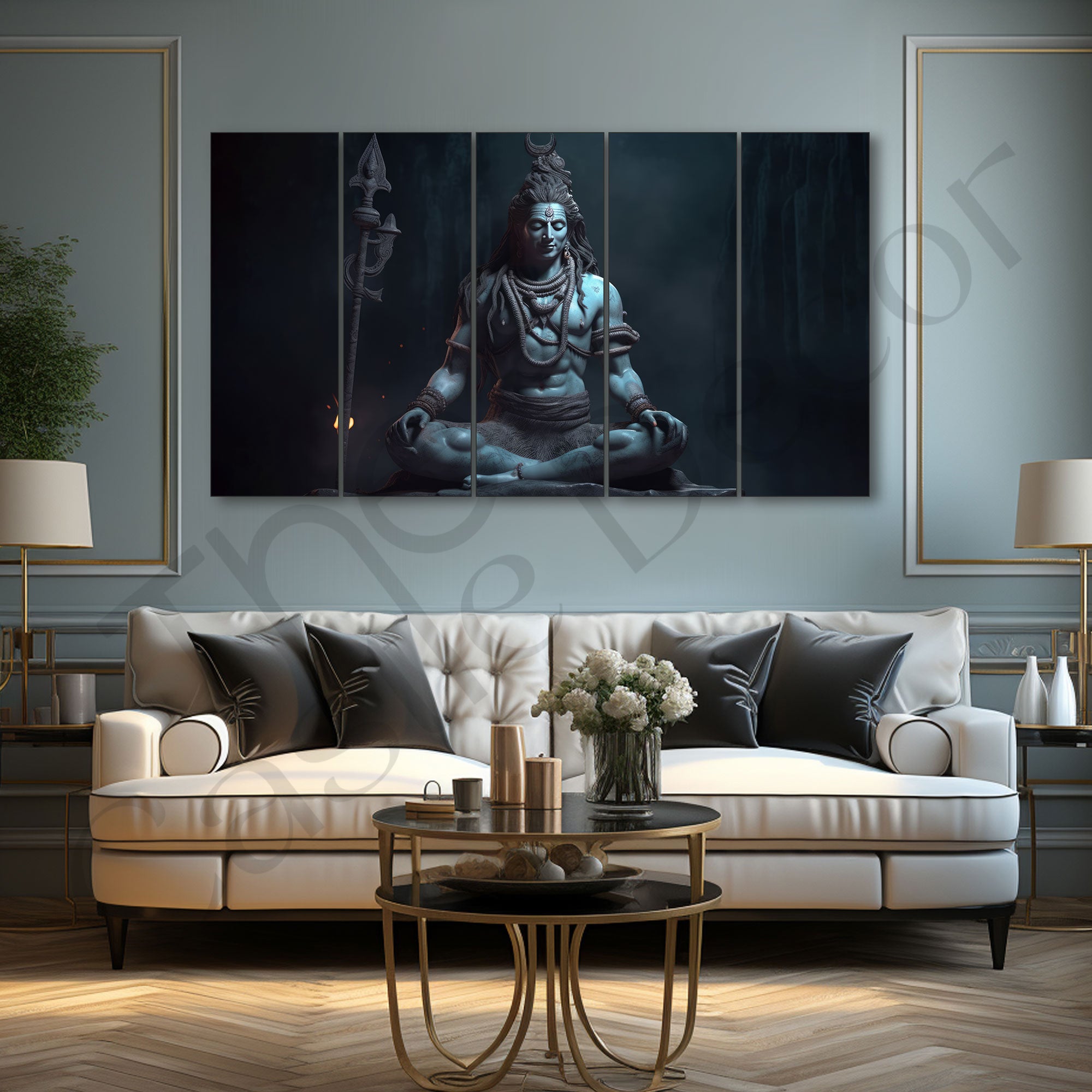 Lord Shiva Painting with frame Big Size Wall Art for living room,Bedroom,Drawing room,Hotels