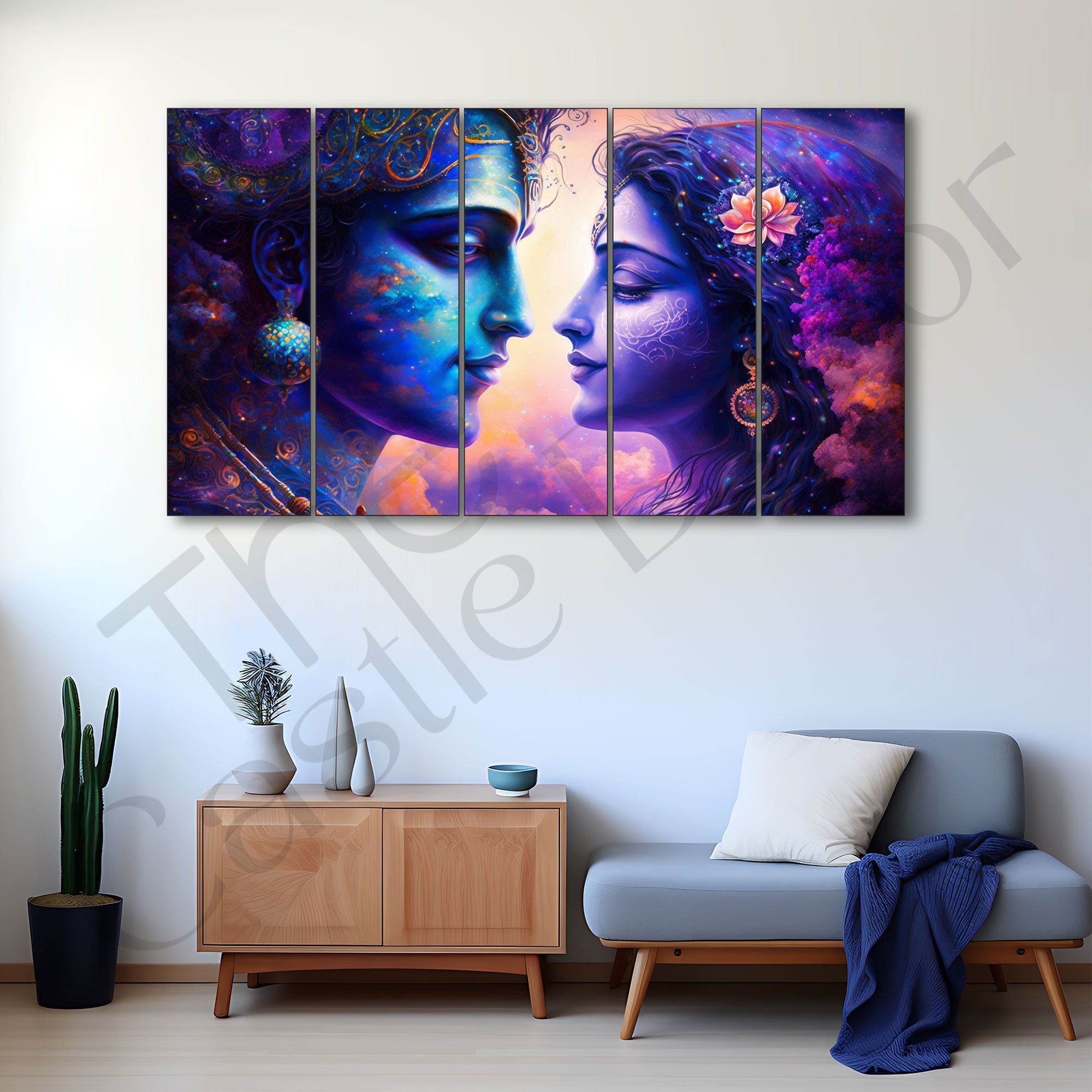 Radha Krishna Painting with frame Big Size Wall Art for living room,Bedroom,Drawing room,Hotels