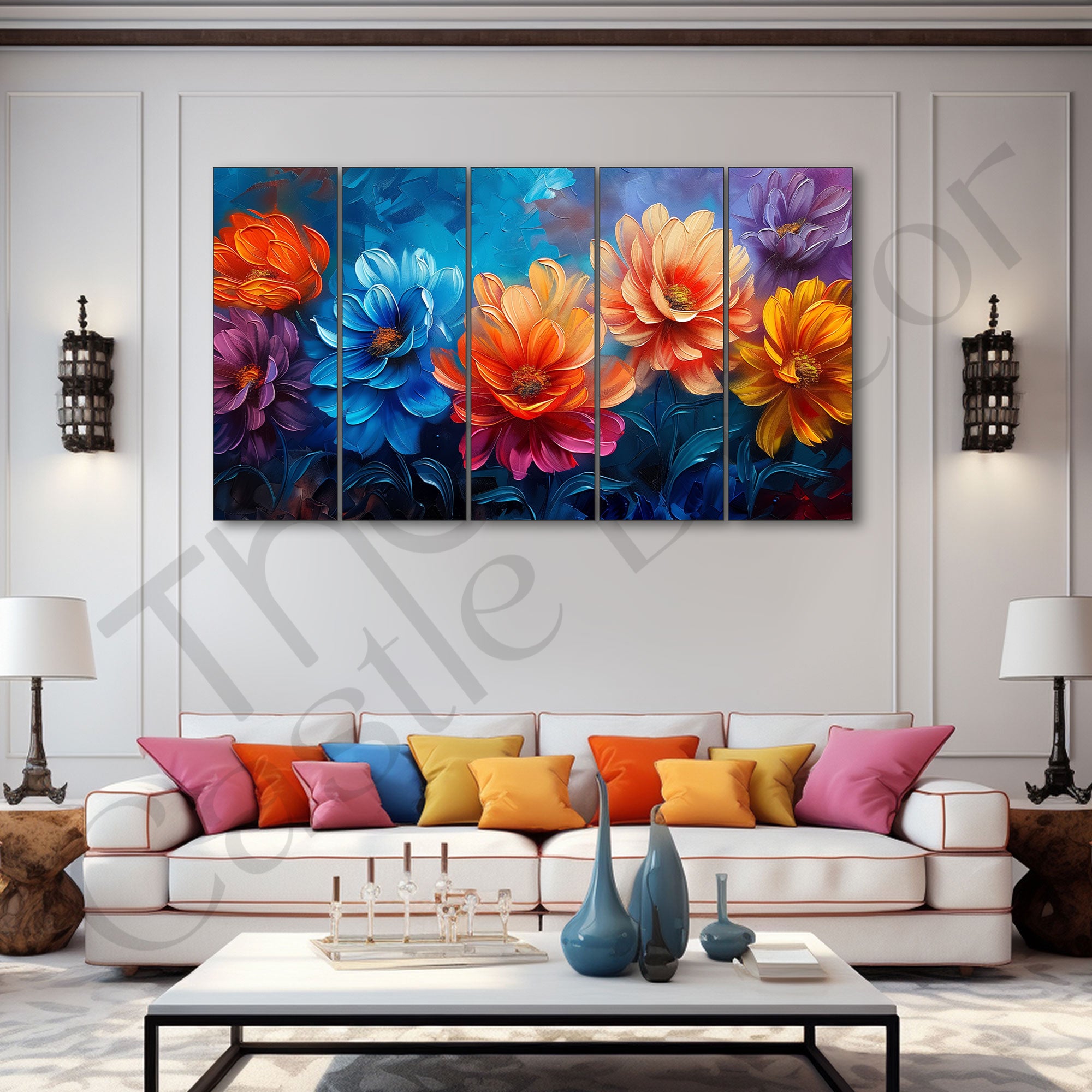 Flower Painting with frame Big Size Wall Art for living room,Bedroom,Drawing room,Hotels
