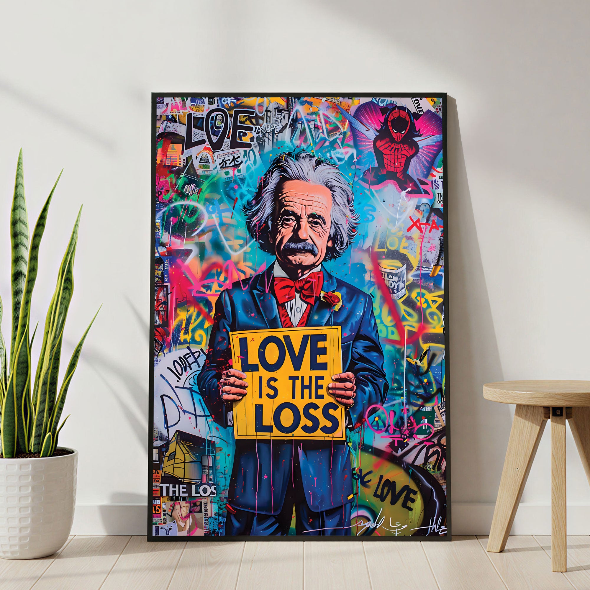 The Castle Decor Iconic Scientist Pop Art Wall Art – Inspirational Graffiti Style Portrait Artwork with Premium Sparkle Finish, 20×30 Inch Wall Décor for Office & Study Room