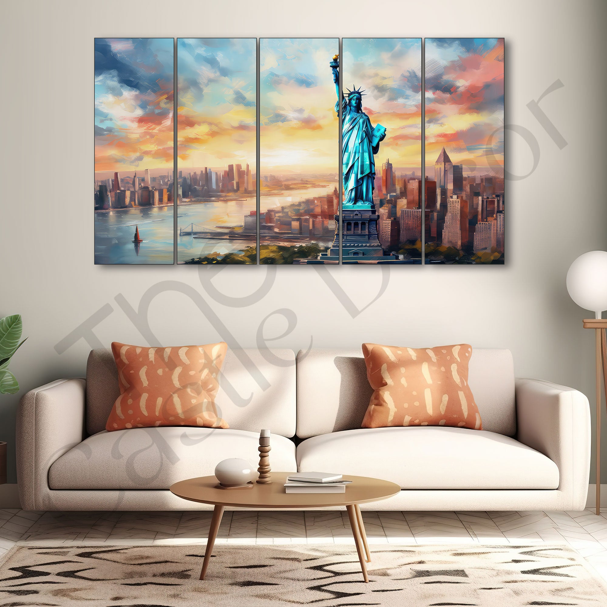 Statue of Liberty Painting with frame Big Size Wall Art for living room,Bedroom,Drawing room,Hotels