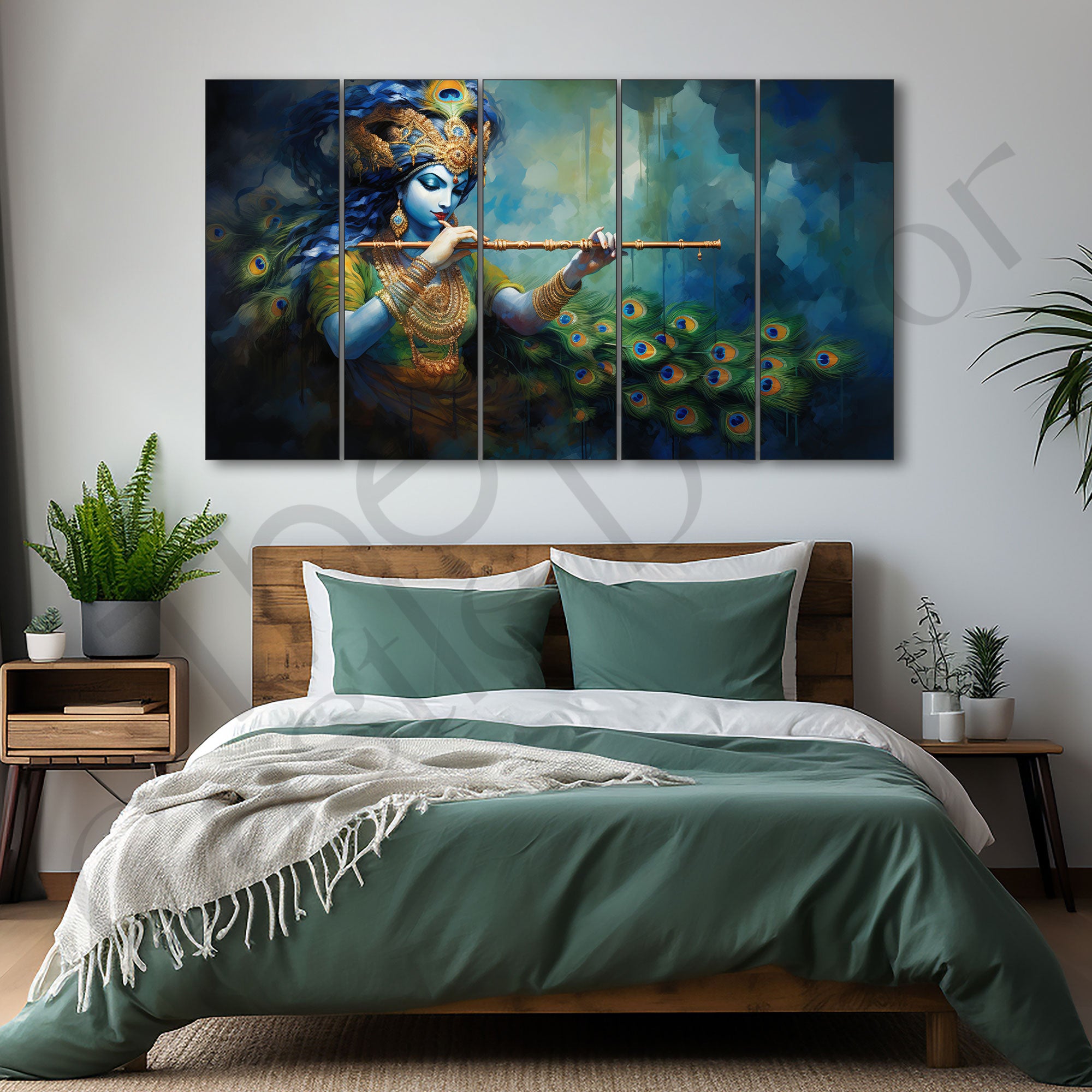 Krishna Ji Painting with frame Big Size Wall Art for living room,Bedroom,Drawing room,Hotels