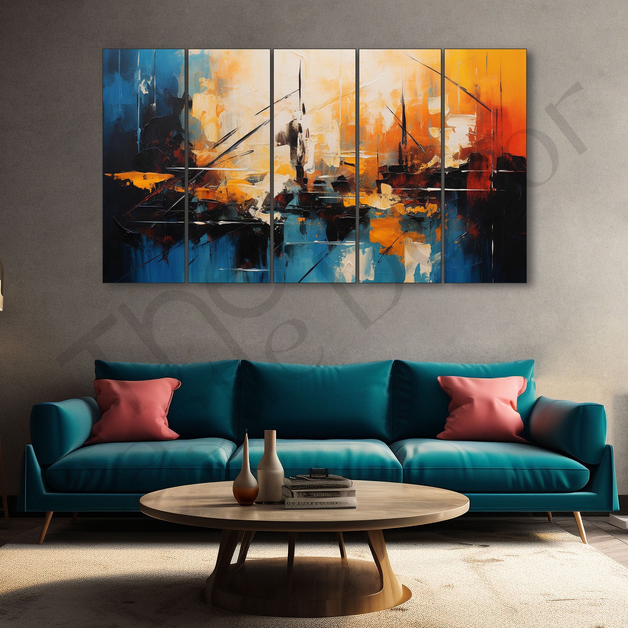 Abstract Painting with frame Big Size Wall Art for living room,Bedroom,Drawing room,Hotels