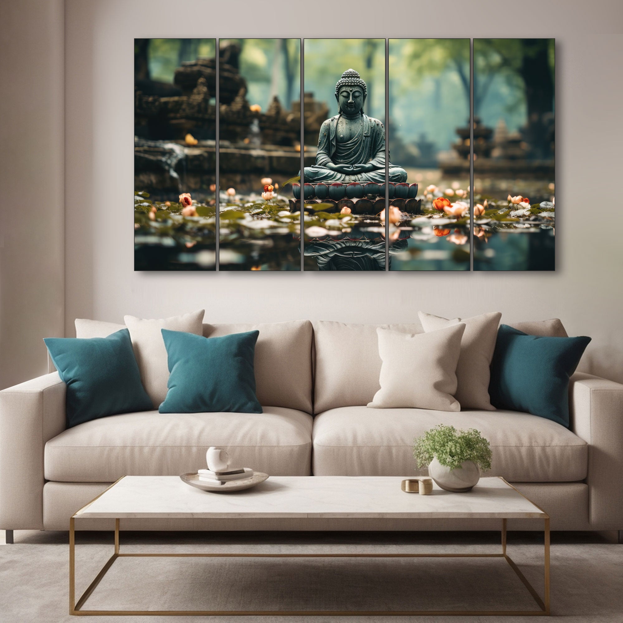 Lord Budha Painting with frame Big Size Wall Art for living room,Bedroom,Drawing room,Hotels