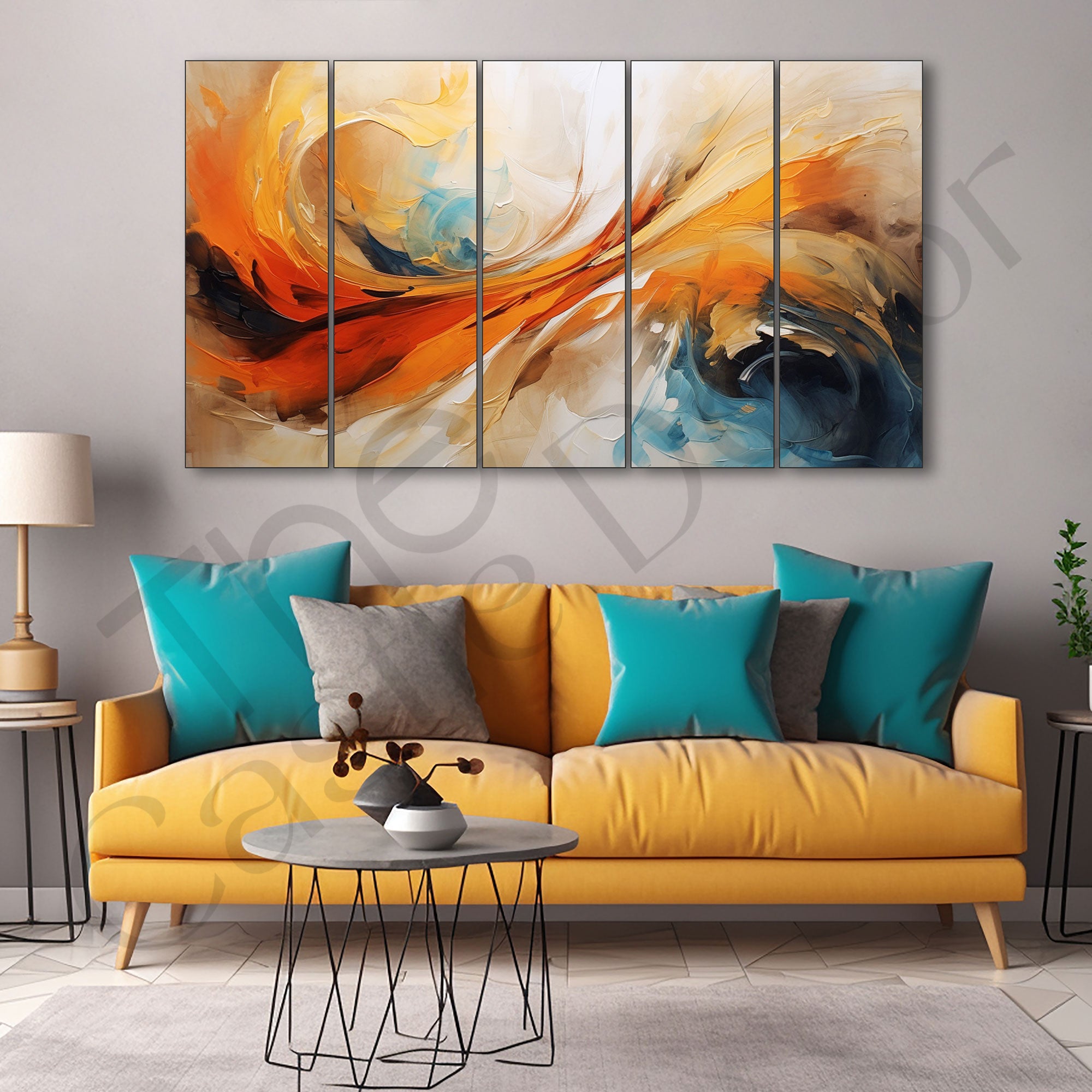 Abstract Painting with frame Big Size Wall Art for living room,Bedroom,Drawing room,Hotels