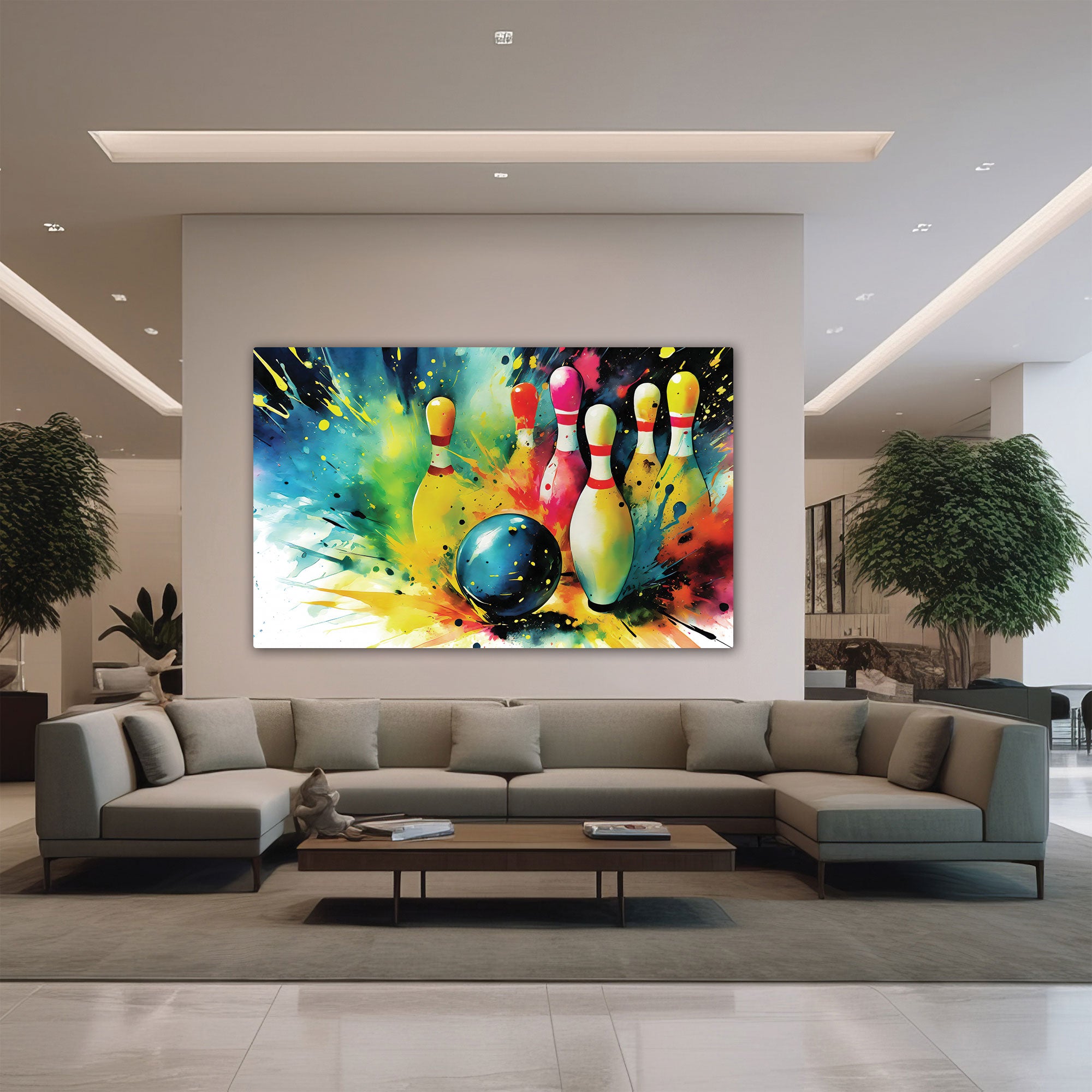 The Castle Decor bowling ball abstract canvas/Sparkle painting with frame Big Size Wall Art for living room,Bedroom,Drawing room,Hotels-Wooden Framed-Digital Painting