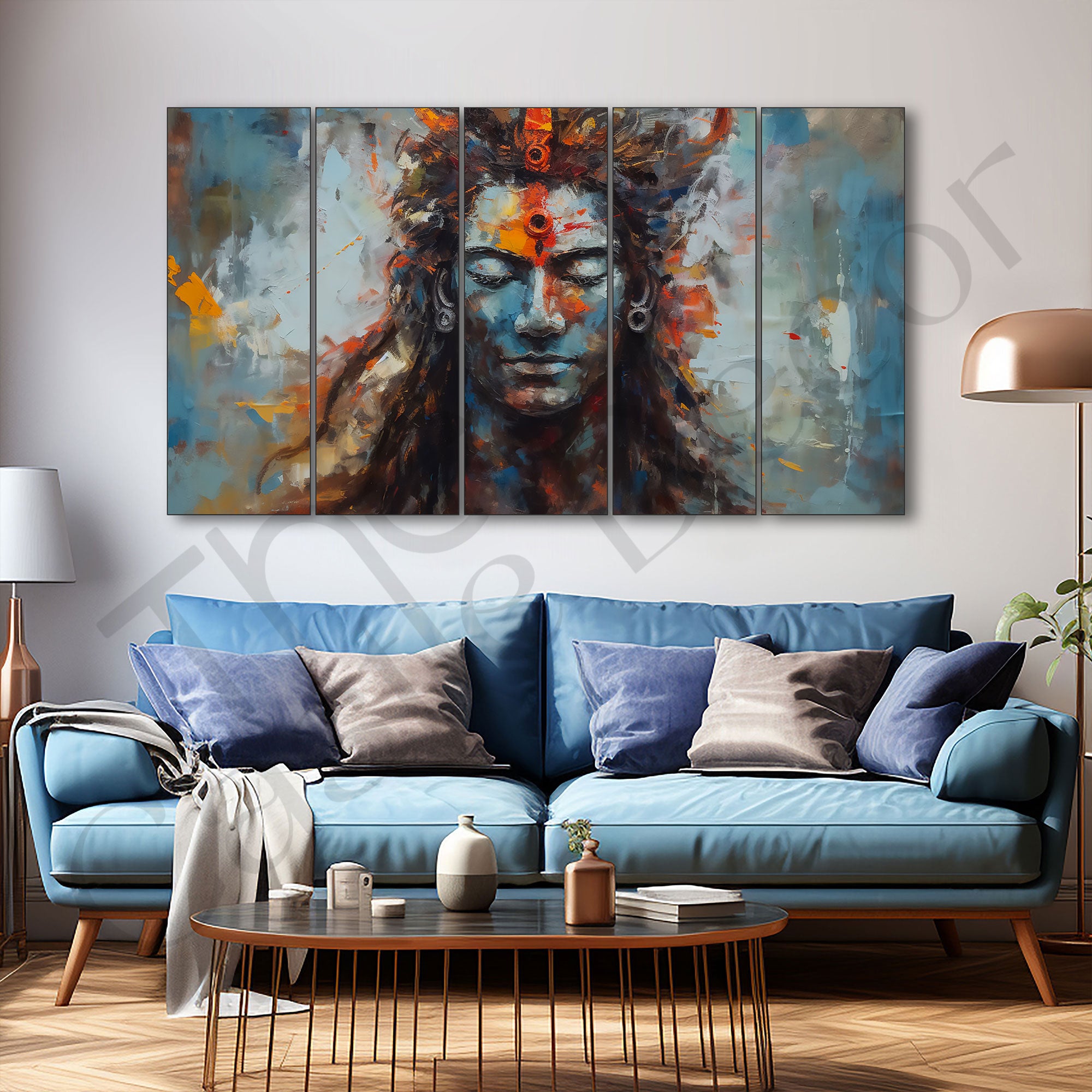 Lord Shiva Painting with frame Big Size Wall Art for living room,Bedroom,Drawing room,Hotels