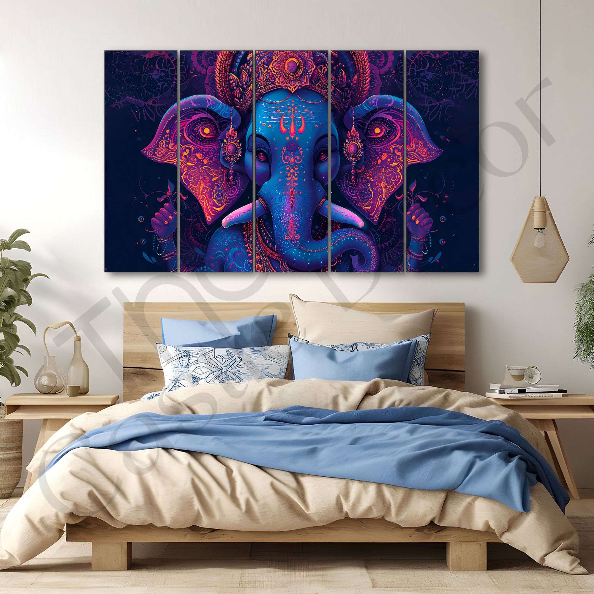 Lord Ganesha Painting with frame Big Size Wall Art for living room,Bedroom,Drawing room,Hotels
